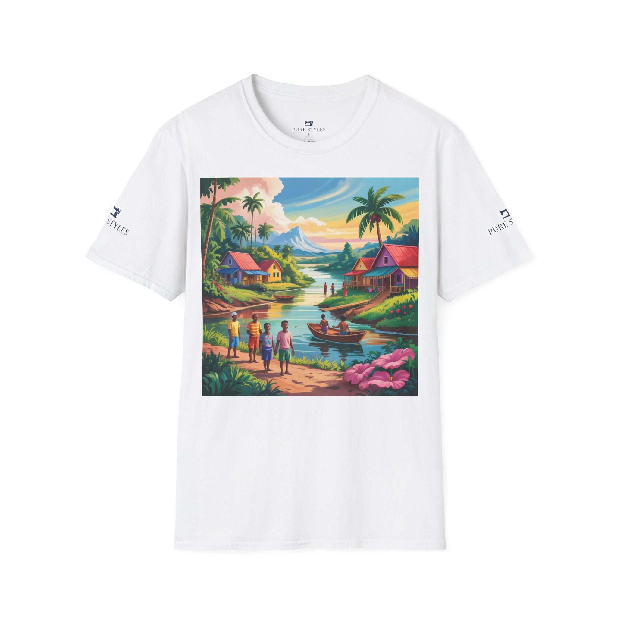 T-Shirt with Vibrant Landscape Design for Nature Lovers, Gift for Birthdays, Summer Trips, Relaxation, Graphic Tee, Pure Styles
