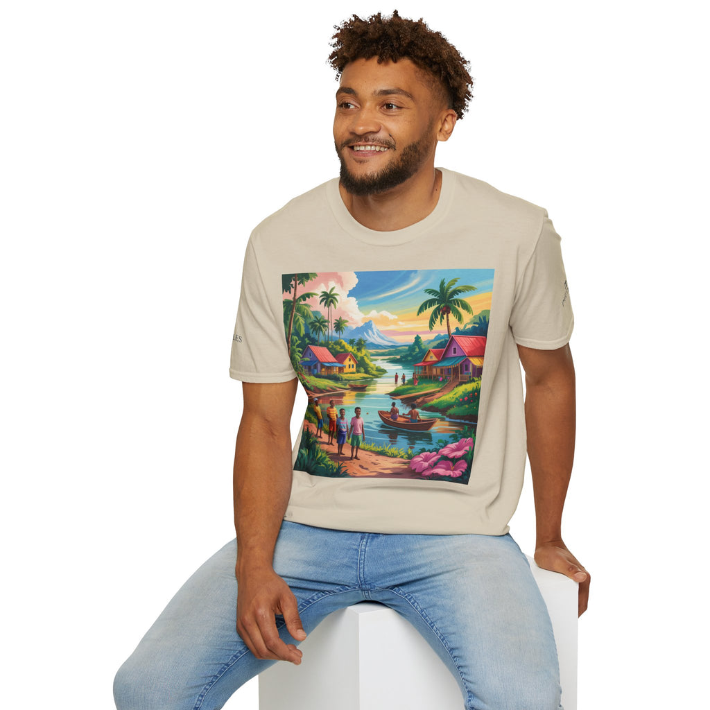 T-Shirt with Vibrant Landscape Design for Nature Lovers, Gift for Birthdays, Summer Trips, Relaxation, Graphic Tee, Pure Styles