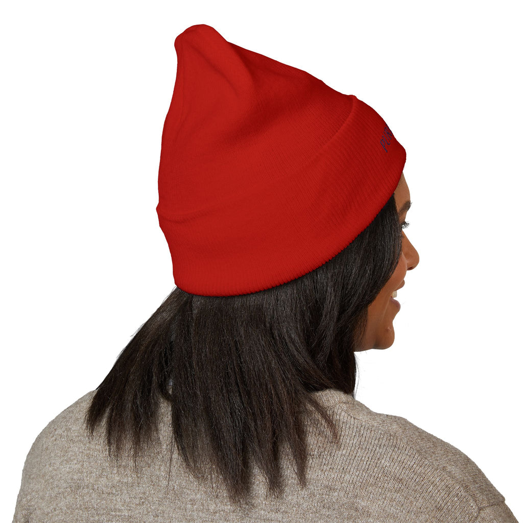 Embroidered Classic Cuffed Beanie, Stylish Winter Hat, Cozy Gifts for Him and Her, Fashionable Knit Headwear, Perfect for Outdoor Activities