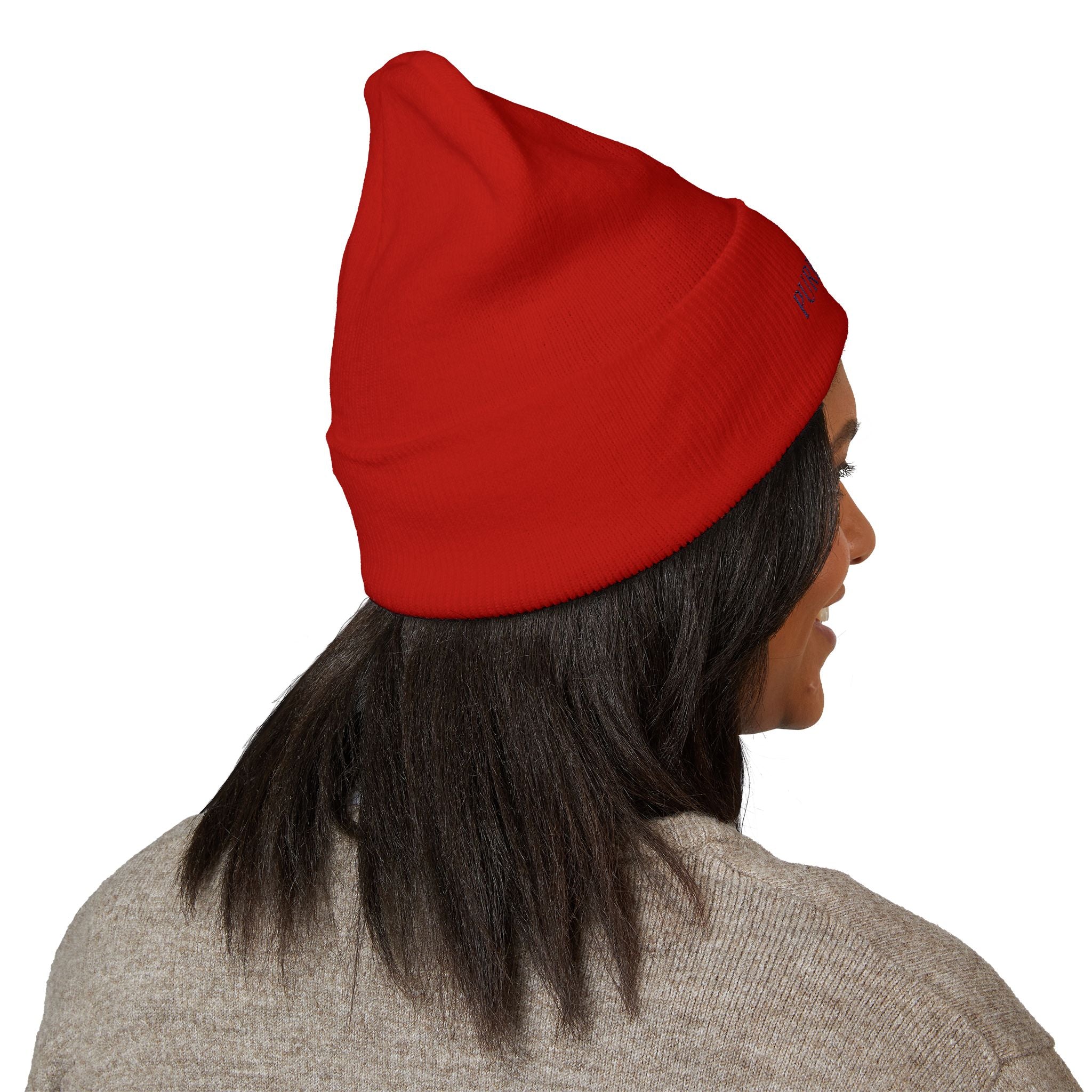 Embroidered Classic Cuffed Beanie, Stylish Winter Hat, Cozy Gifts for Him and Her, Fashionable Knit Headwear, Perfect for Outdoor Activities