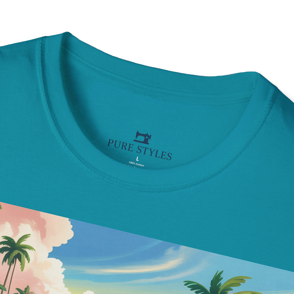 T-Shirt with Vibrant Landscape Design for Nature Lovers, Gift for Birthdays, Summer Trips, Relaxation, Graphic Tee, Pure Styles