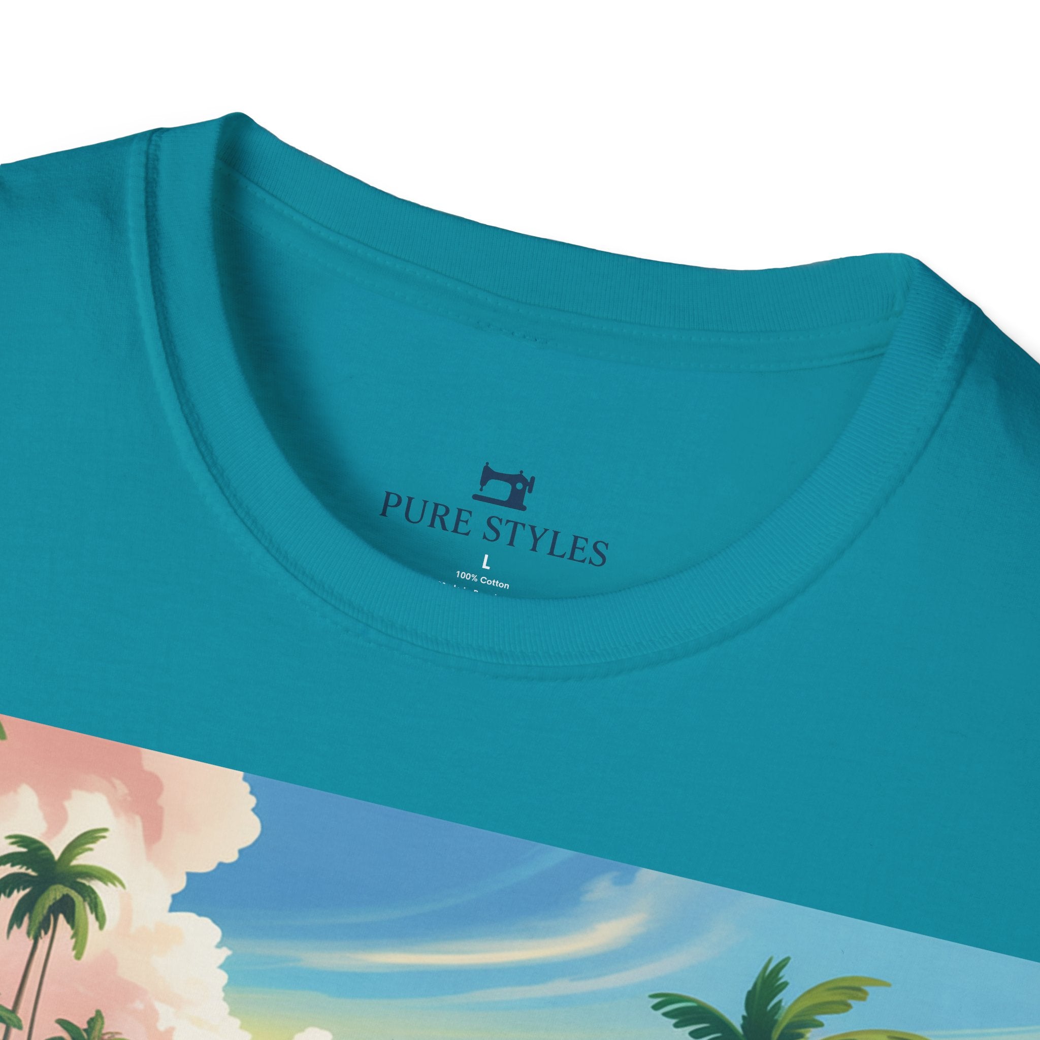 T-Shirt with Vibrant Landscape Design for Nature Lovers, Gift for Birthdays, Summer Trips, Relaxation, Graphic Tee, Pure Styles