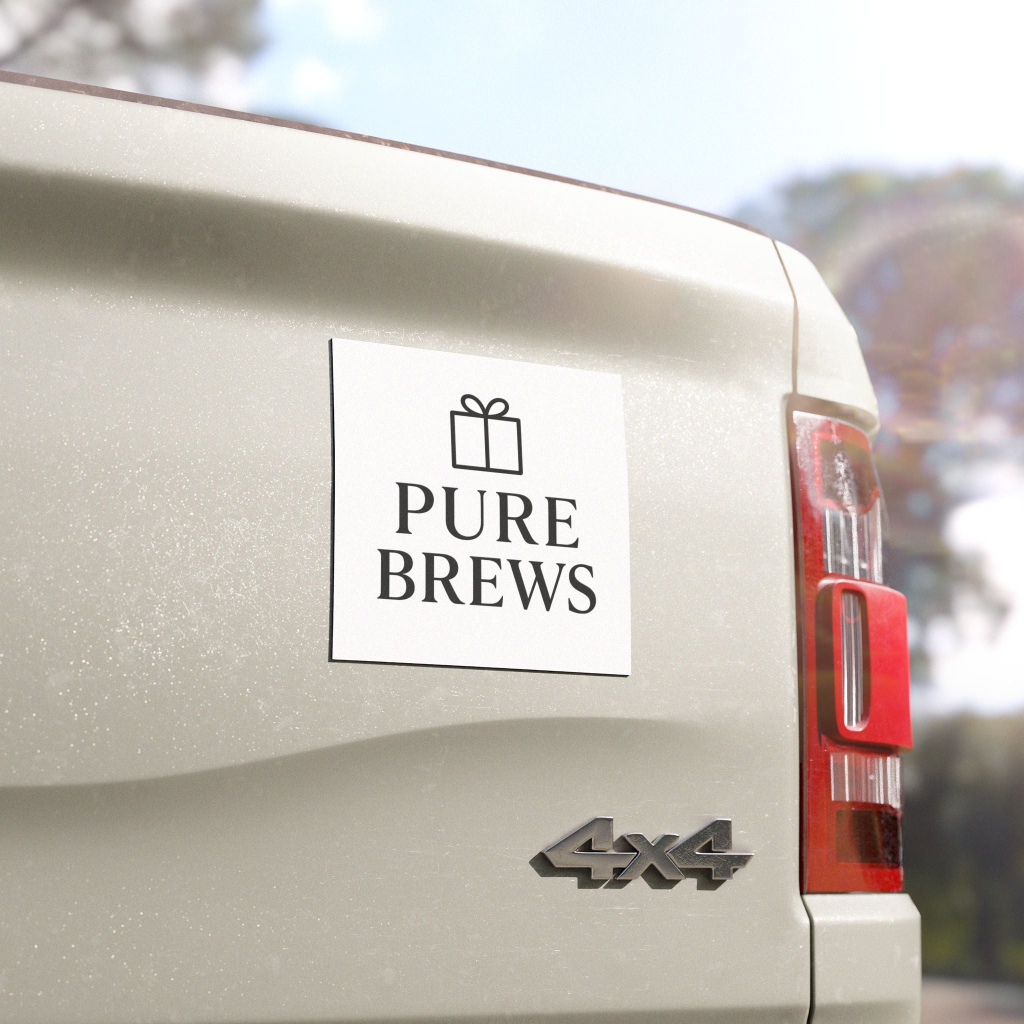 Pure Brews Car Magnet - Gift for Coffee Lovers, Funny Car Decor, Vehicle Accessories, Unique Gift Idea, Homebrew Enthusiast