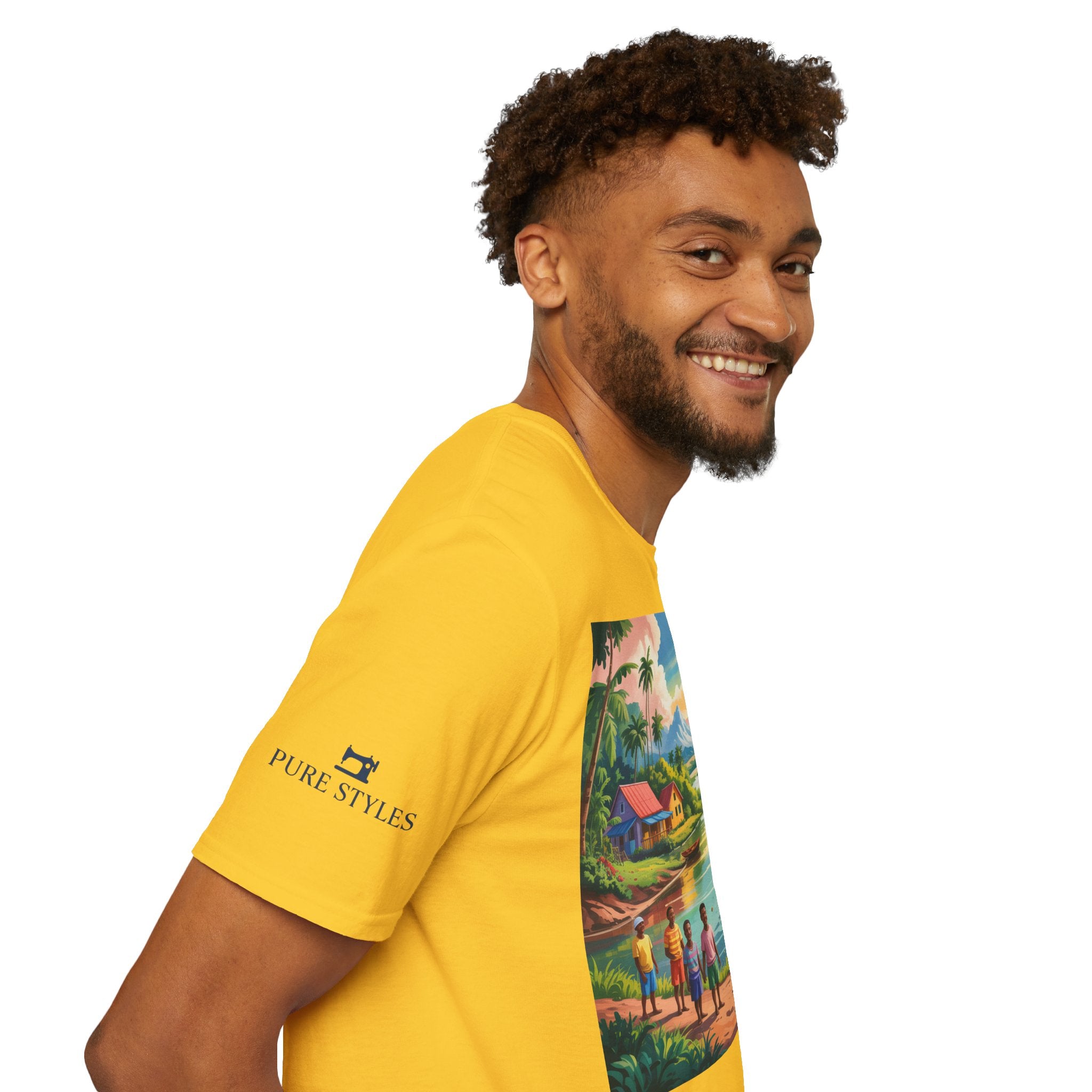 T-Shirt with Vibrant Landscape Design for Nature Lovers, Gift for Birthdays, Summer Trips, Relaxation, Graphic Tee, Pure Styles