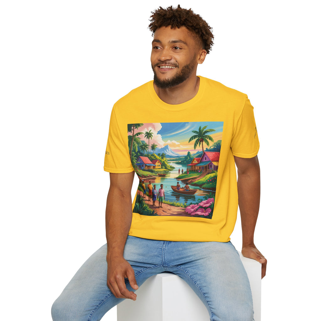 T-Shirt with Vibrant Landscape Design for Nature Lovers, Gift for Birthdays, Summer Trips, Relaxation, Graphic Tee, Pure Styles