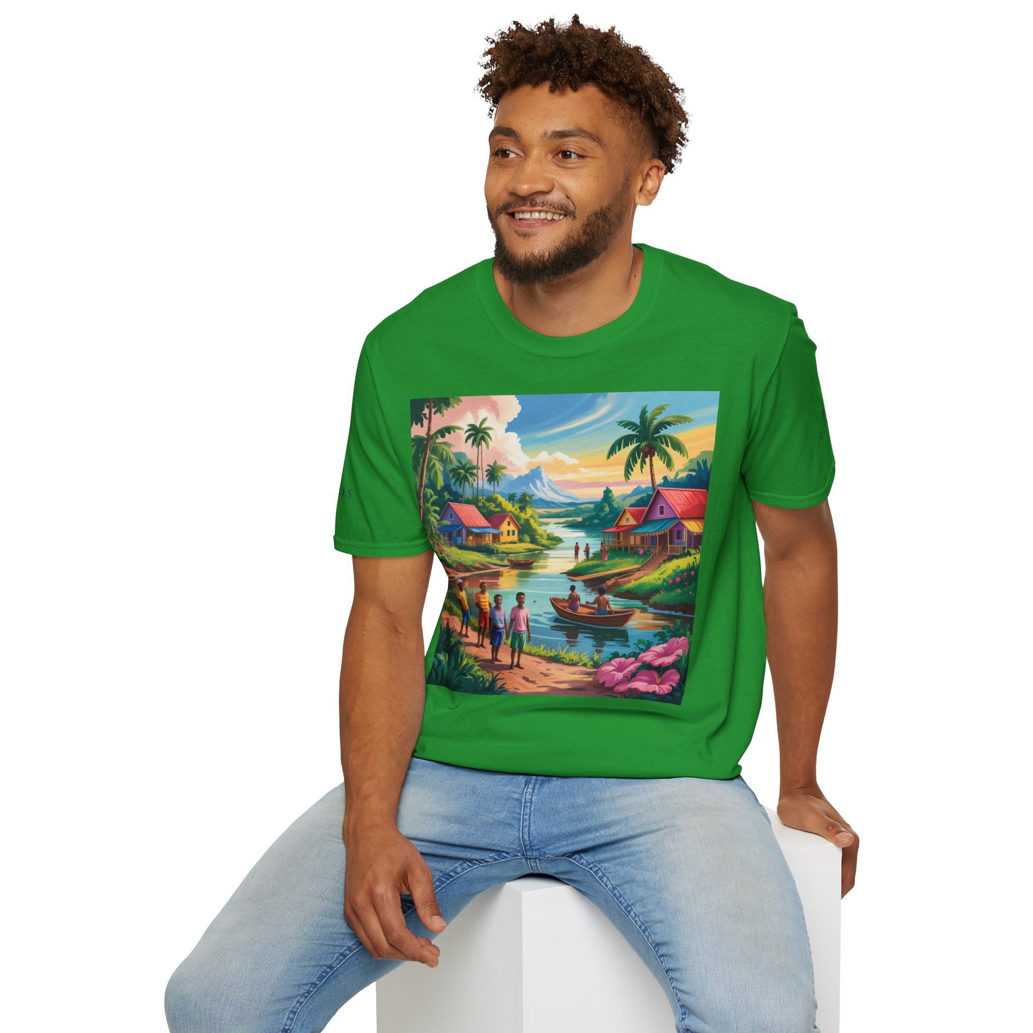 T-Shirt with Vibrant Landscape Design for Nature Lovers, Gift for Birthdays, Summer Trips, Relaxation, Graphic Tee, Pure Styles