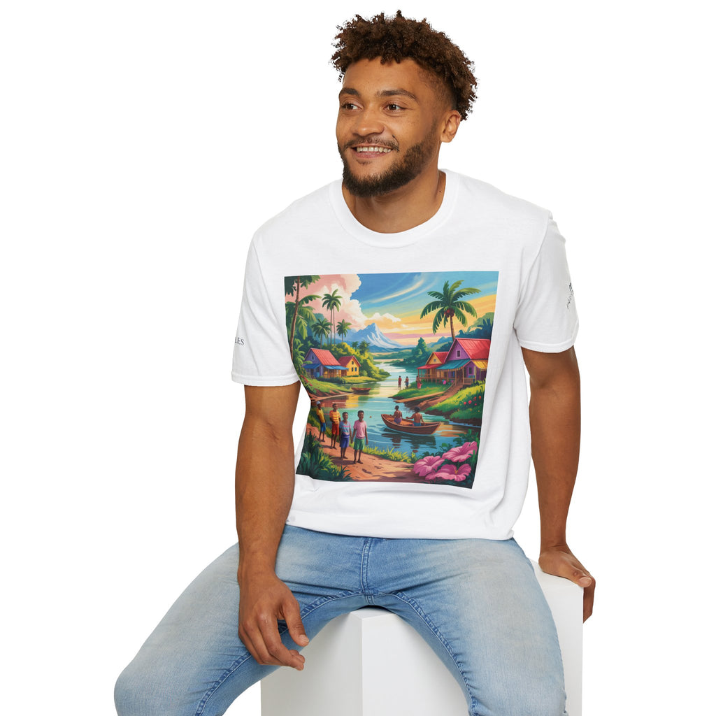 T-Shirt with Vibrant Landscape Design for Nature Lovers, Gift for Birthdays, Summer Trips, Relaxation, Graphic Tee, Pure Styles
