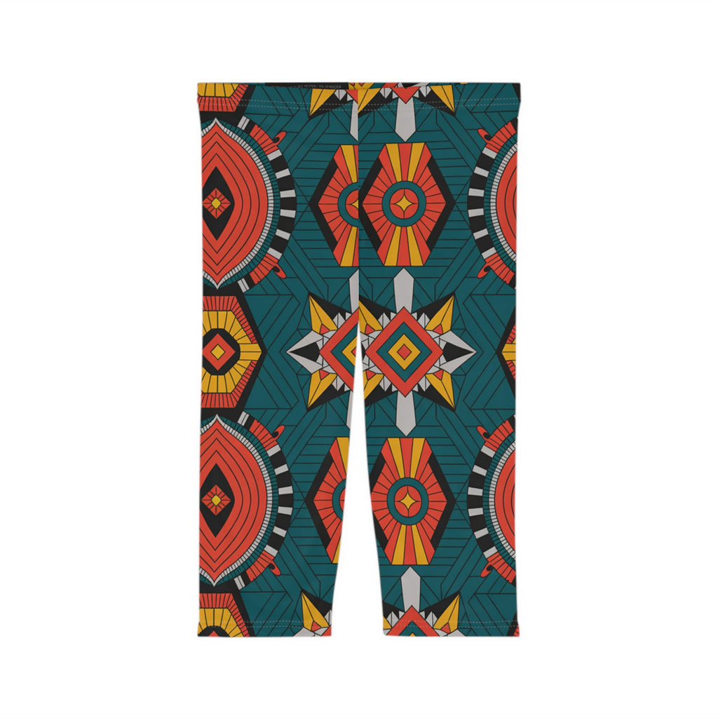Bohemian Print Capri Leggings for Women, Stylish Yoga Pants, Loungewear, Summer Outfit, Festival Wear