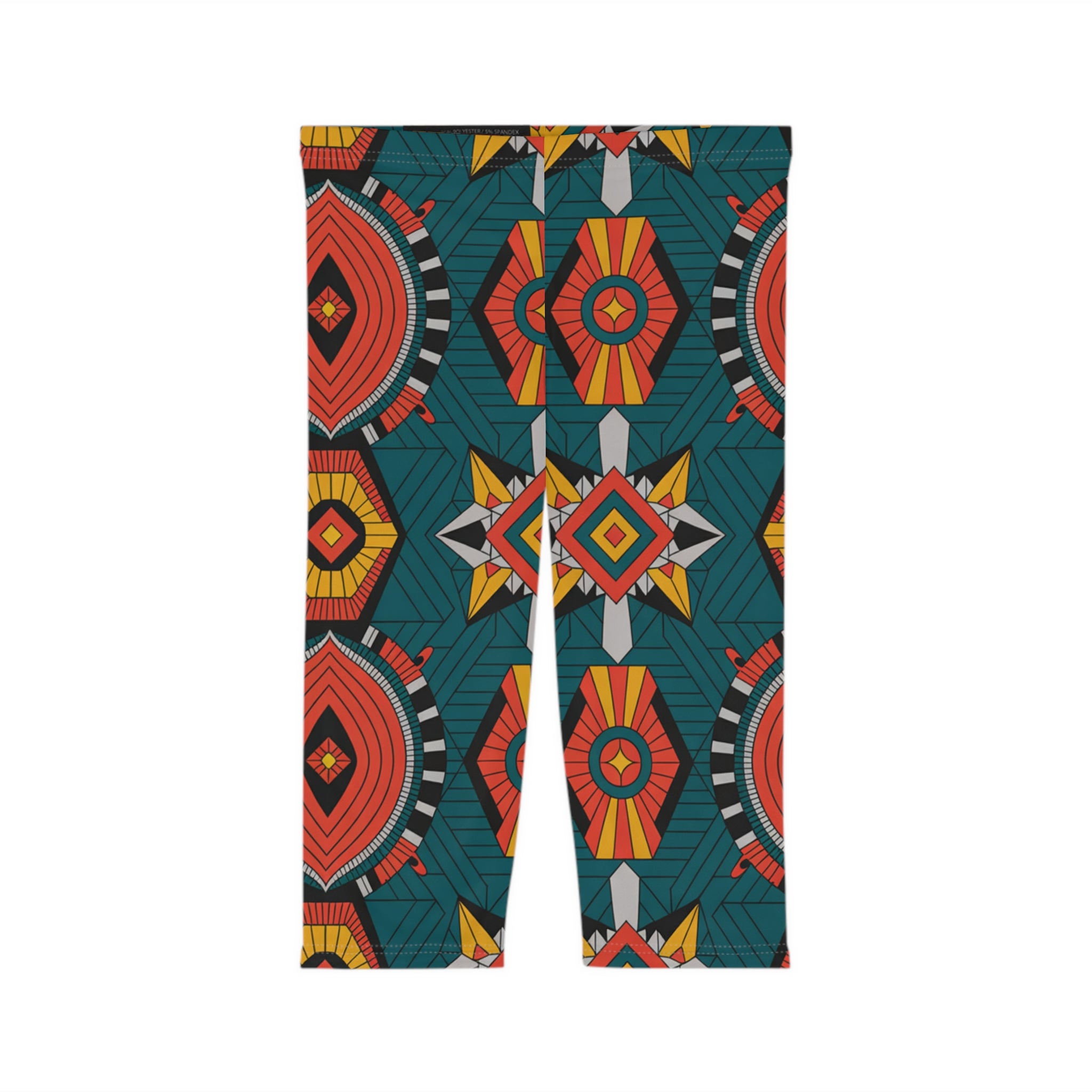 Bohemian Print Capri Leggings for Women, Stylish Yoga Pants, Loungewear, Summer Outfit, Festival Wear