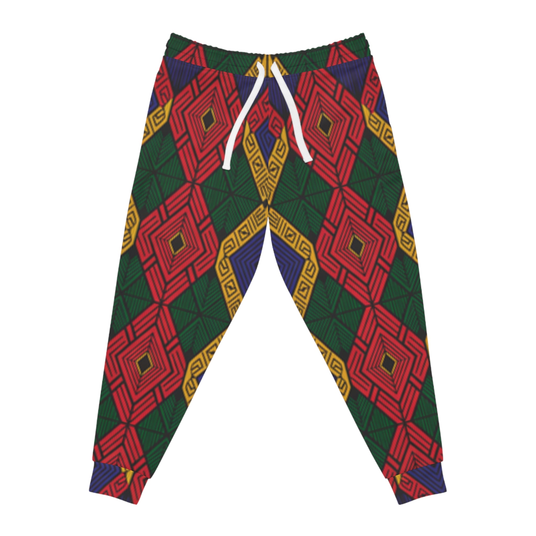 Colorful Geometric Athletic Joggers - Stylish Sportswear for Fitness, Lounging, Gifting, Trendy Wardrobe