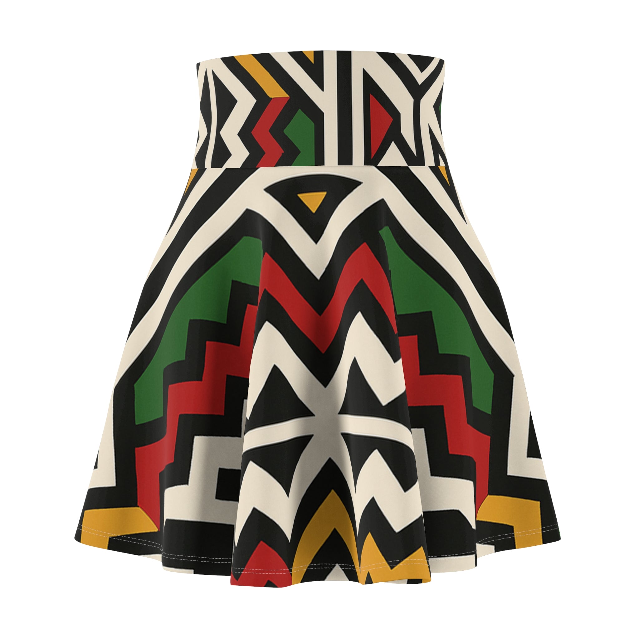 Trendy Women's Skater Skirt with Bold Tribal Print, Casual Outfit, Summer Vibes, Festival Wear, Unique Gift for Her