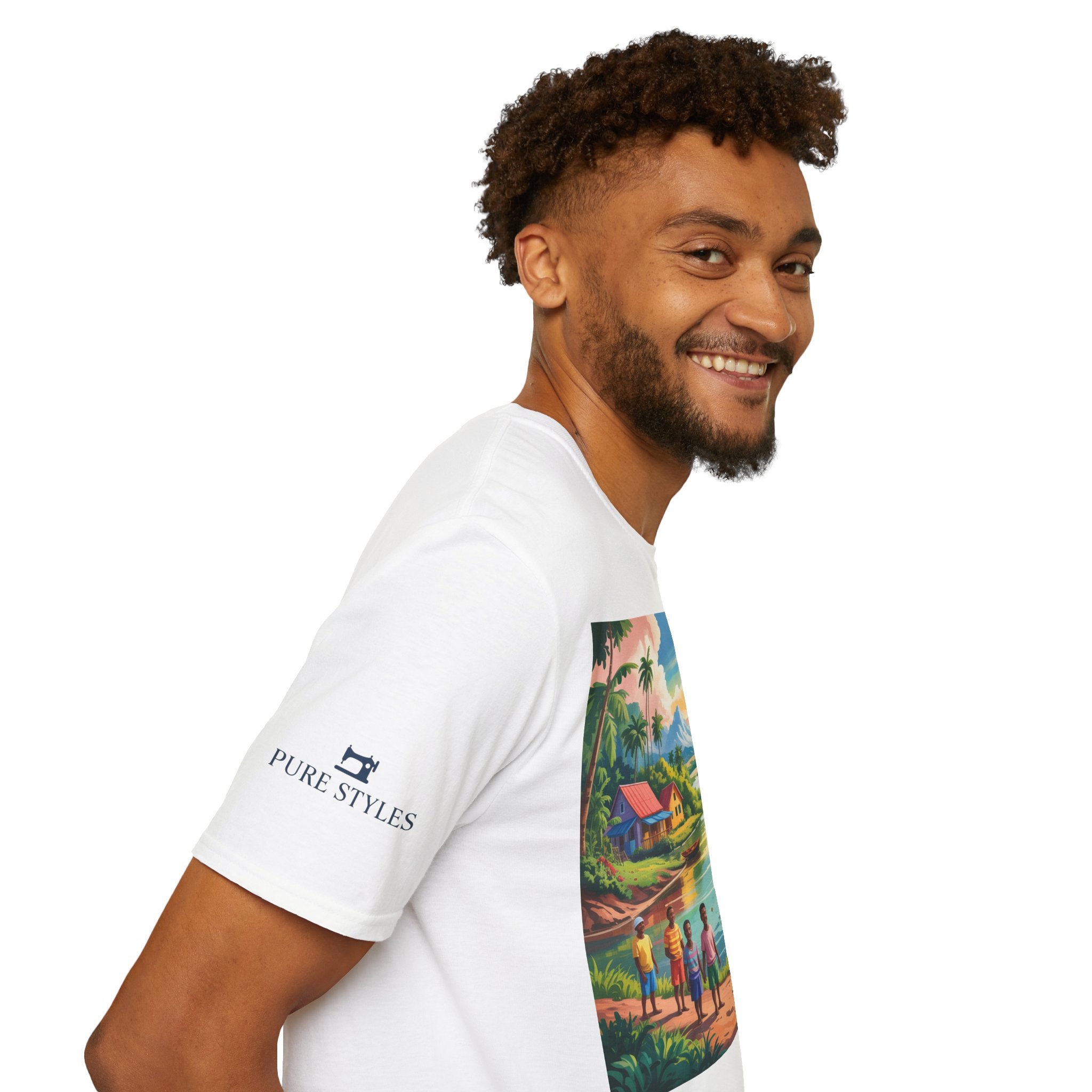 T-Shirt with Vibrant Landscape Design for Nature Lovers, Gift for Birthdays, Summer Trips, Relaxation, Graphic Tee, Pure Styles
