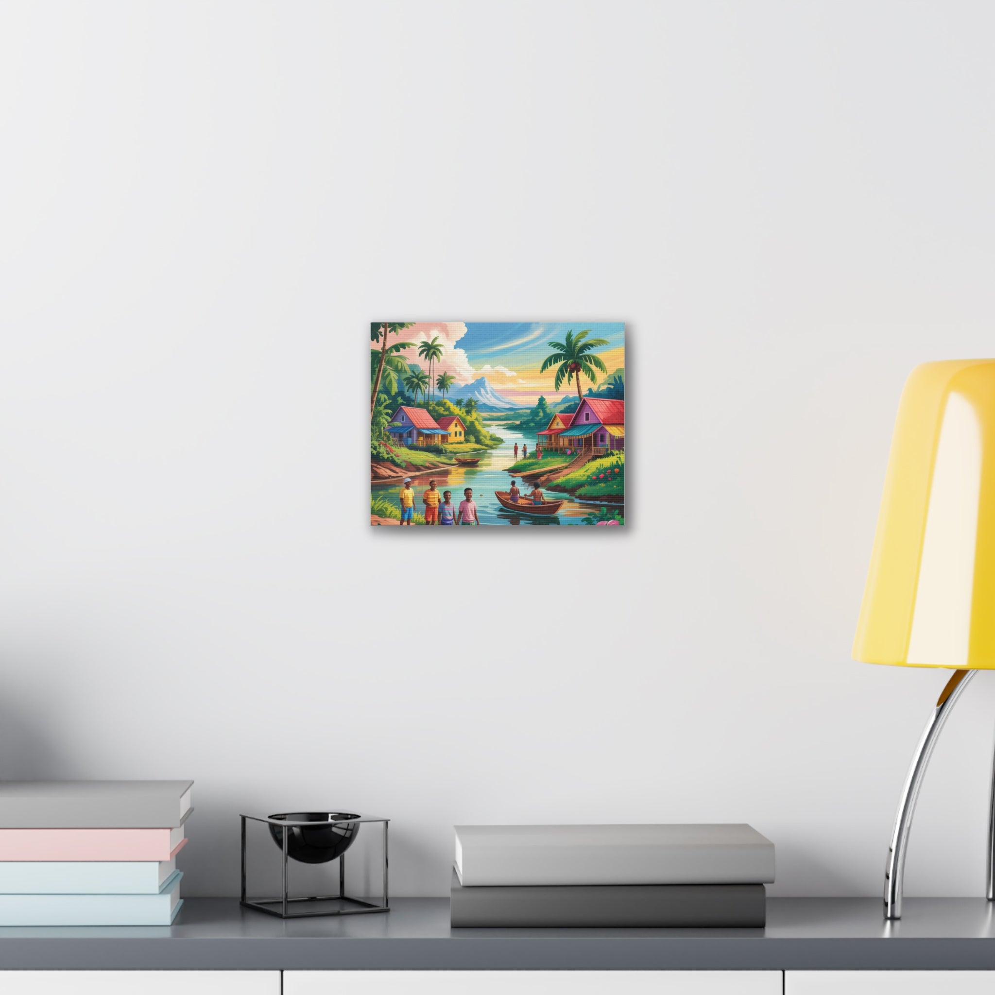 Vibrant Canvas Art Print, Tropical Landscape, Colorful Home Decor, Nautical Wall Artwork, Ideal for Living Room or Gift