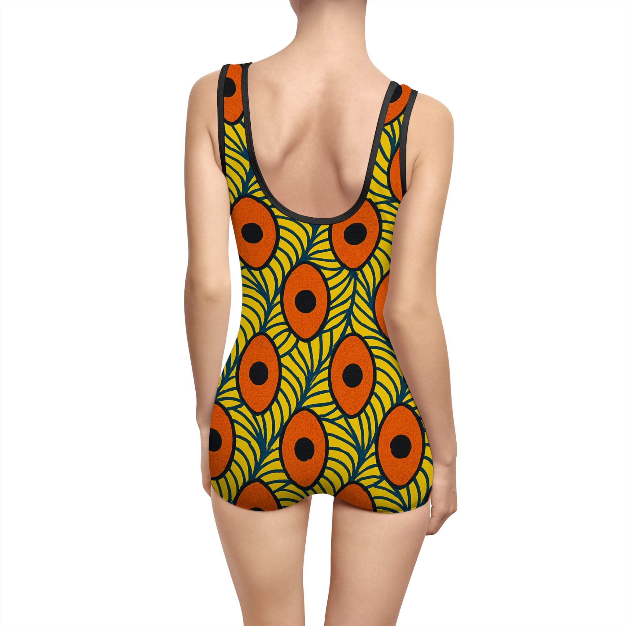 Vibrant Women's Vintage Swimsuit - Retro Print Swimmer, Beachwear, Pool Party Outfit, Summer Vacation Essential, Swimwear Gift