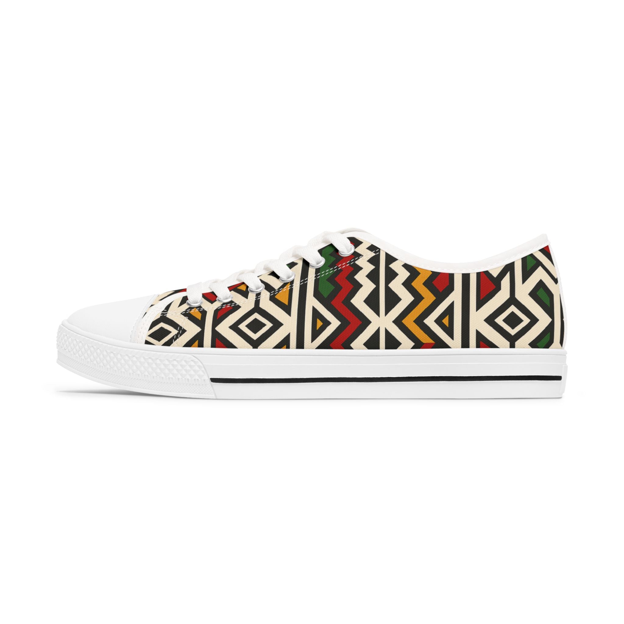 Trendy Women's Low Top Sneakers with Tribal Patterns, Casual Footwear, Everyday Sneakers, Unique Gift, Festival Shoes