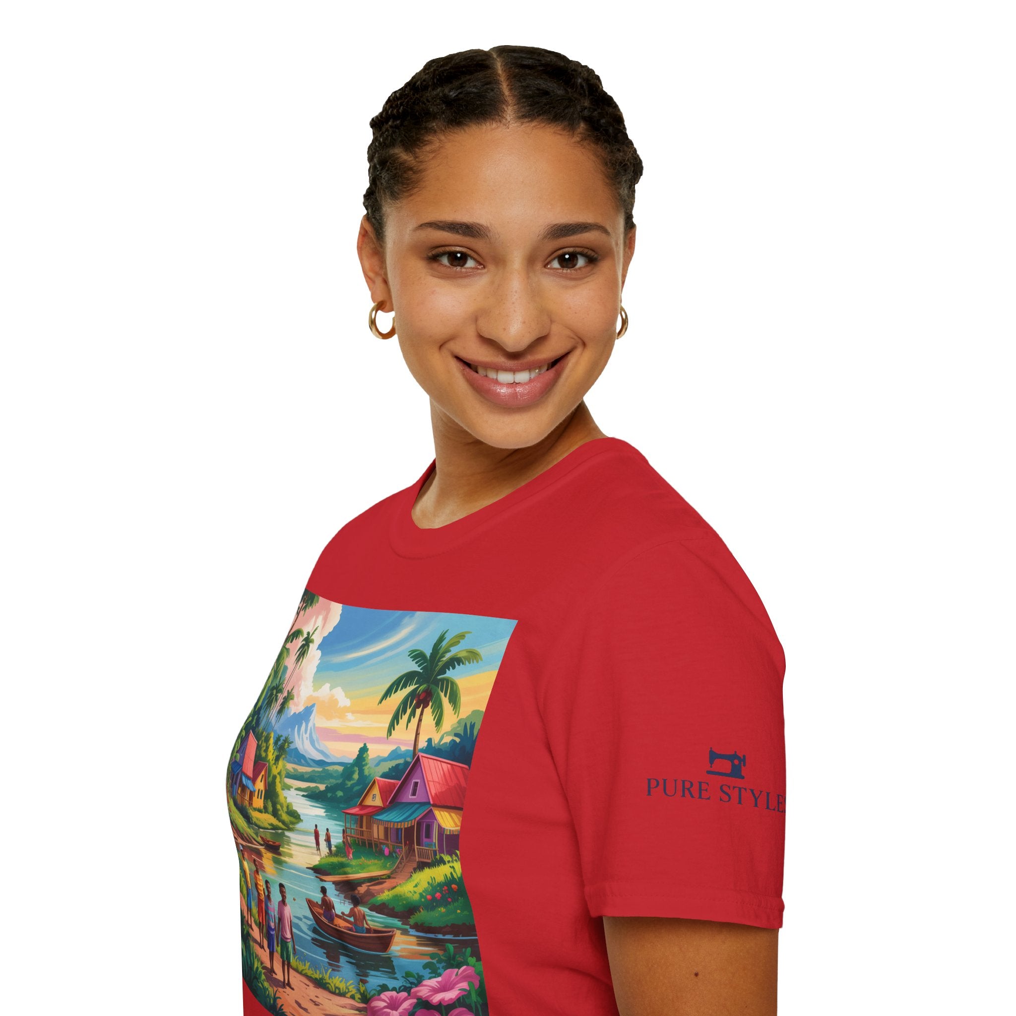 T-Shirt with Vibrant Landscape Design for Nature Lovers, Gift for Birthdays, Summer Trips, Relaxation, Graphic Tee, Pure Styles