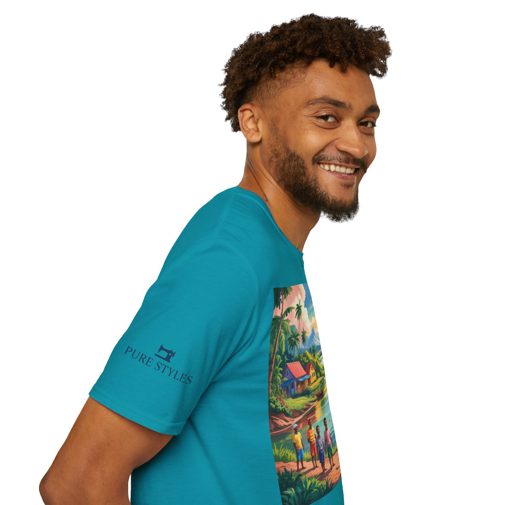 T-Shirt with Vibrant Landscape Design for Nature Lovers, Gift for Birthdays, Summer Trips, Relaxation, Graphic Tee, Pure Styles