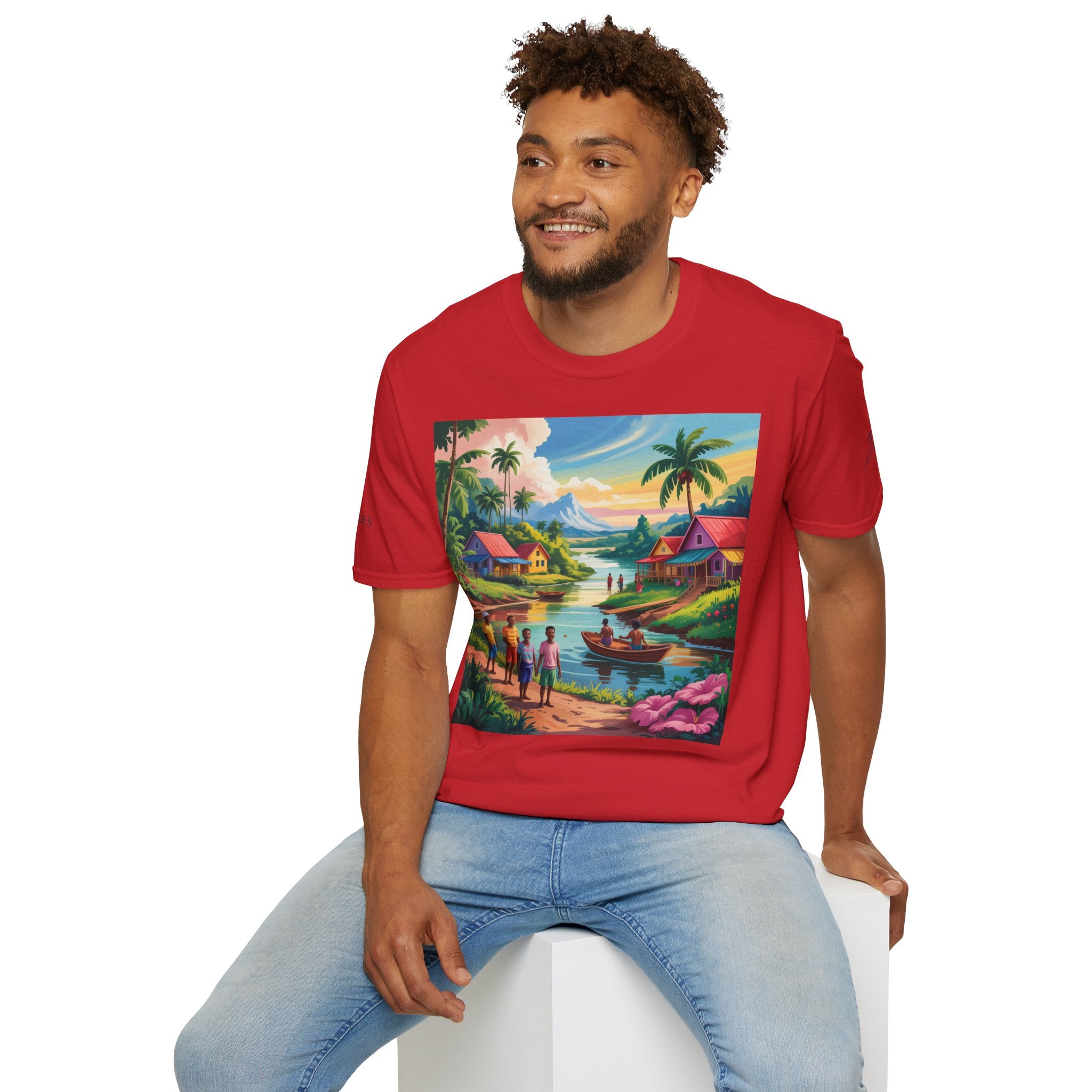 T-Shirt with Vibrant Landscape Design for Nature Lovers, Gift for Birthdays, Summer Trips, Relaxation, Graphic Tee, Pure Styles