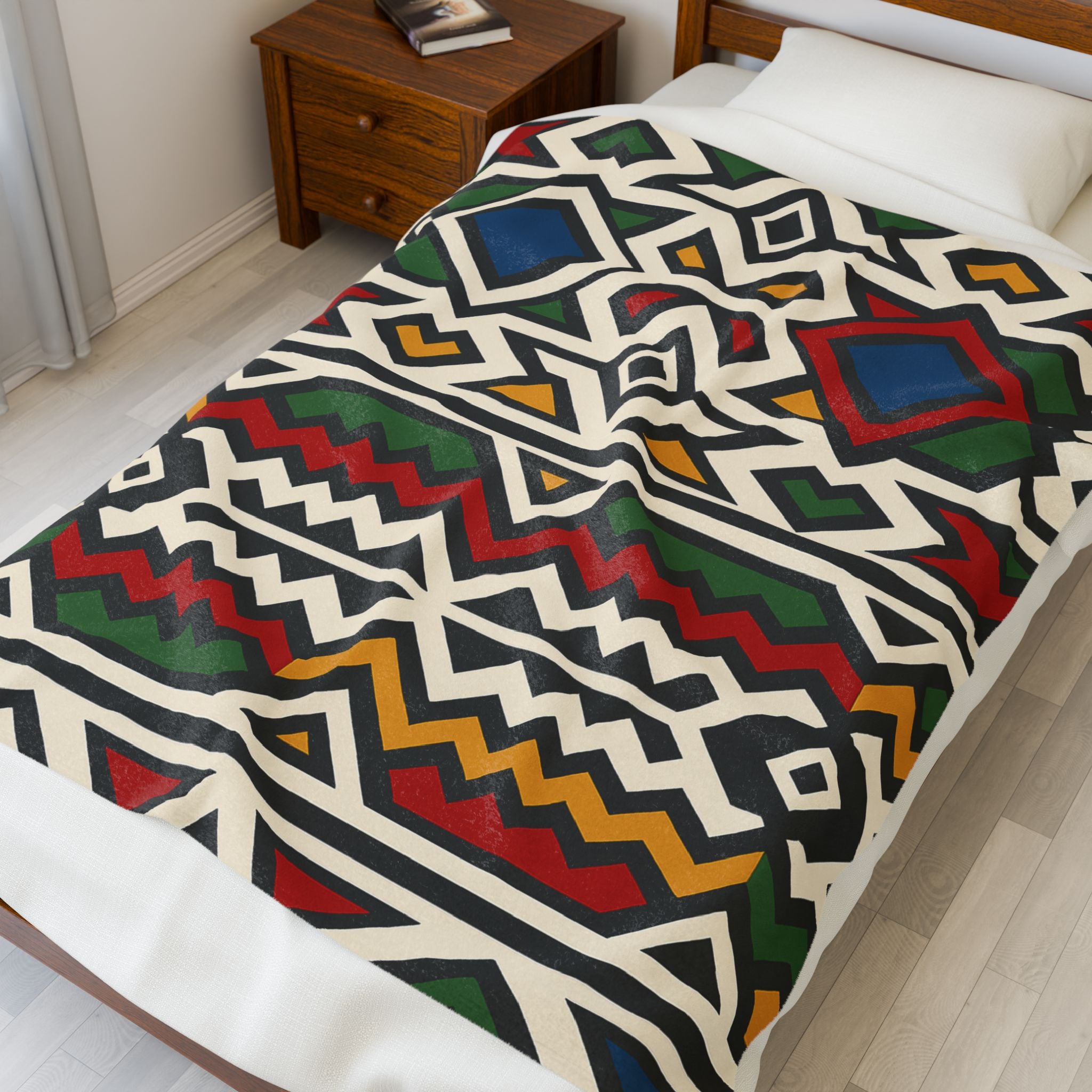 Cozy Tribal Velveteen Blanket - Soft Warm Throw for Home Decor, Gifts, Bed, Living Room, Couch Blanket
