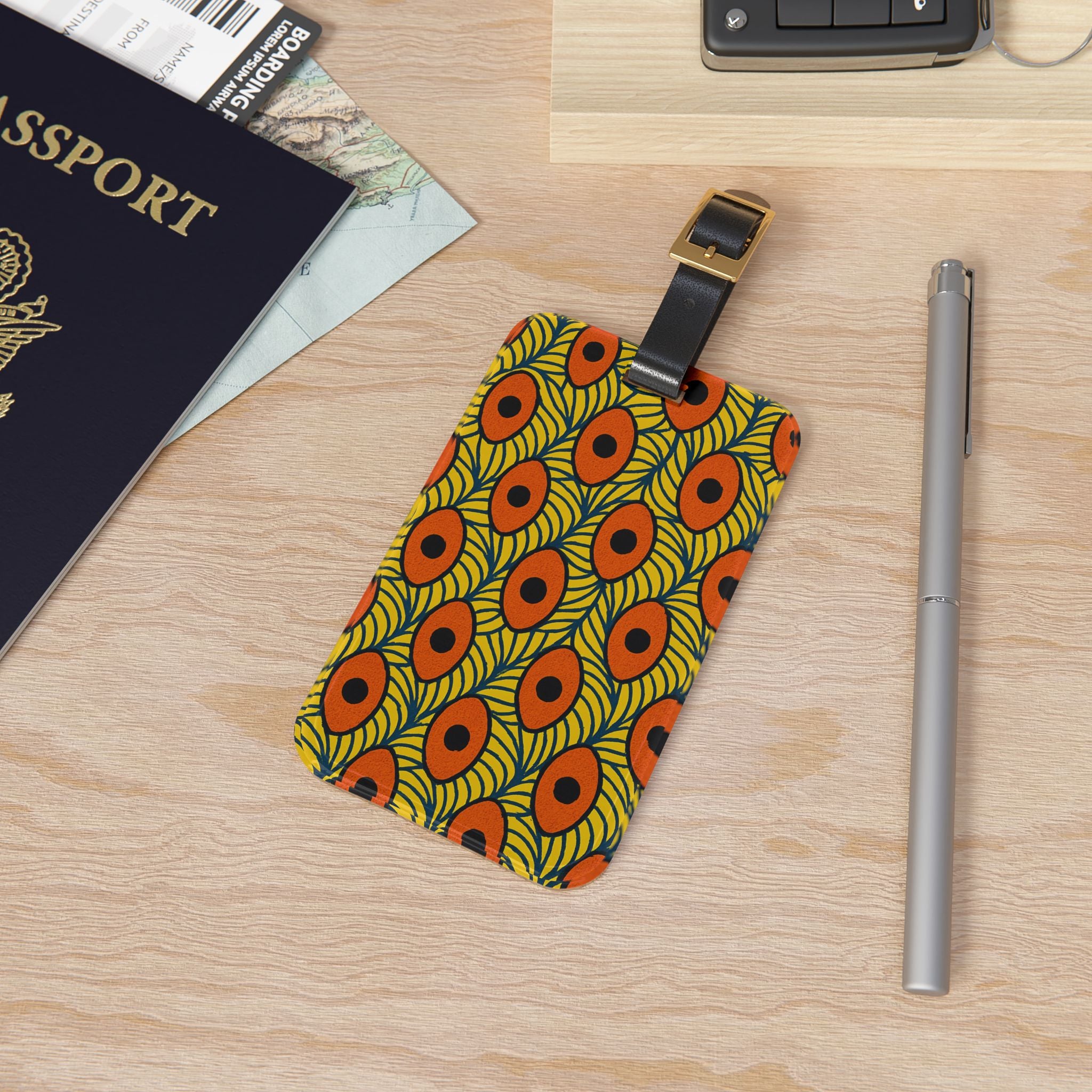 Colorful Patterned Luggage Tag, Travel Accessory, Suitcase Identifier, Unique Gift, Personalized Travel Tag
