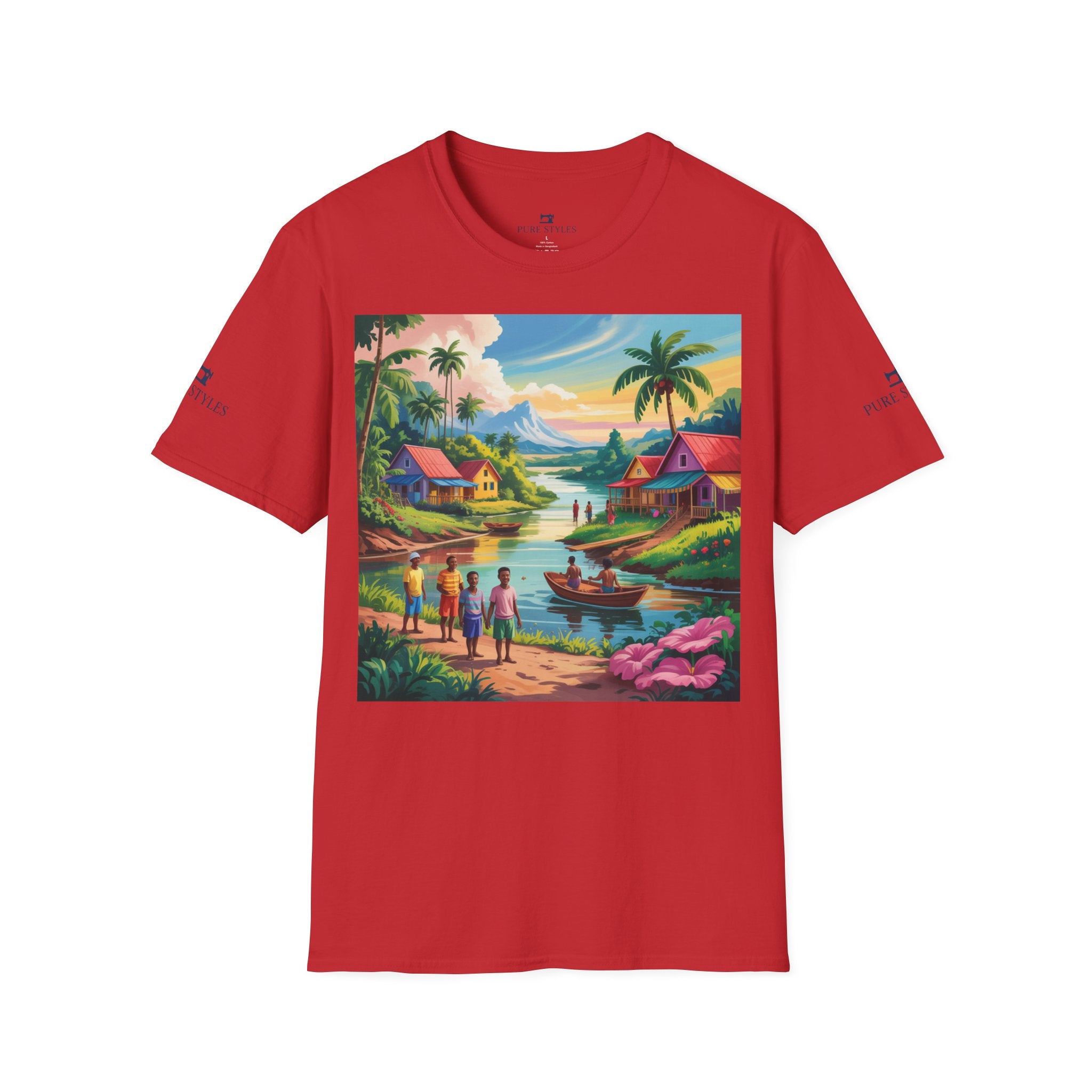 T-Shirt with Vibrant Landscape Design for Nature Lovers, Gift for Birthdays, Summer Trips, Relaxation, Graphic Tee, Pure Styles