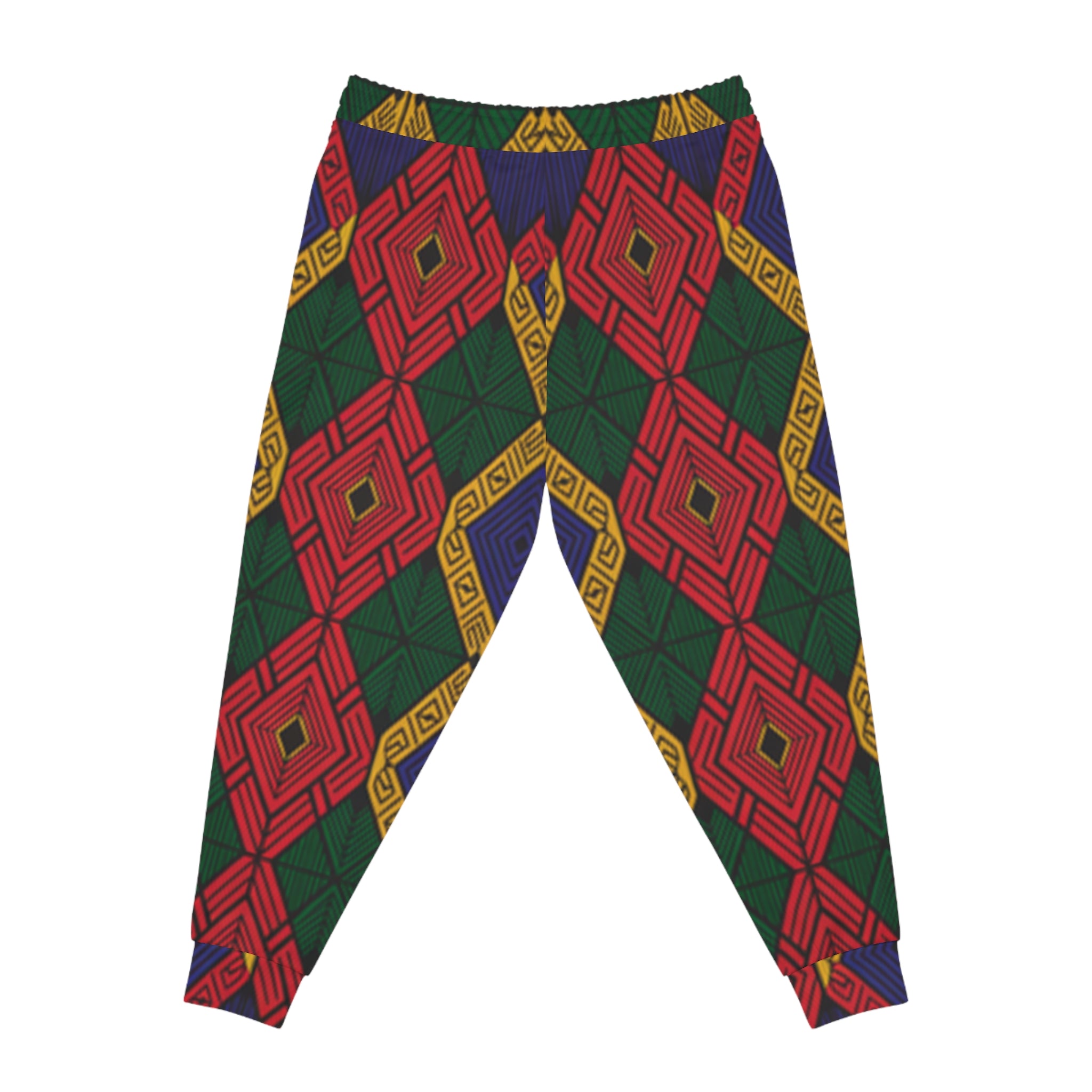Colorful Geometric Athletic Joggers - Stylish Sportswear for Fitness, Lounging, Gifting, Trendy Wardrobe