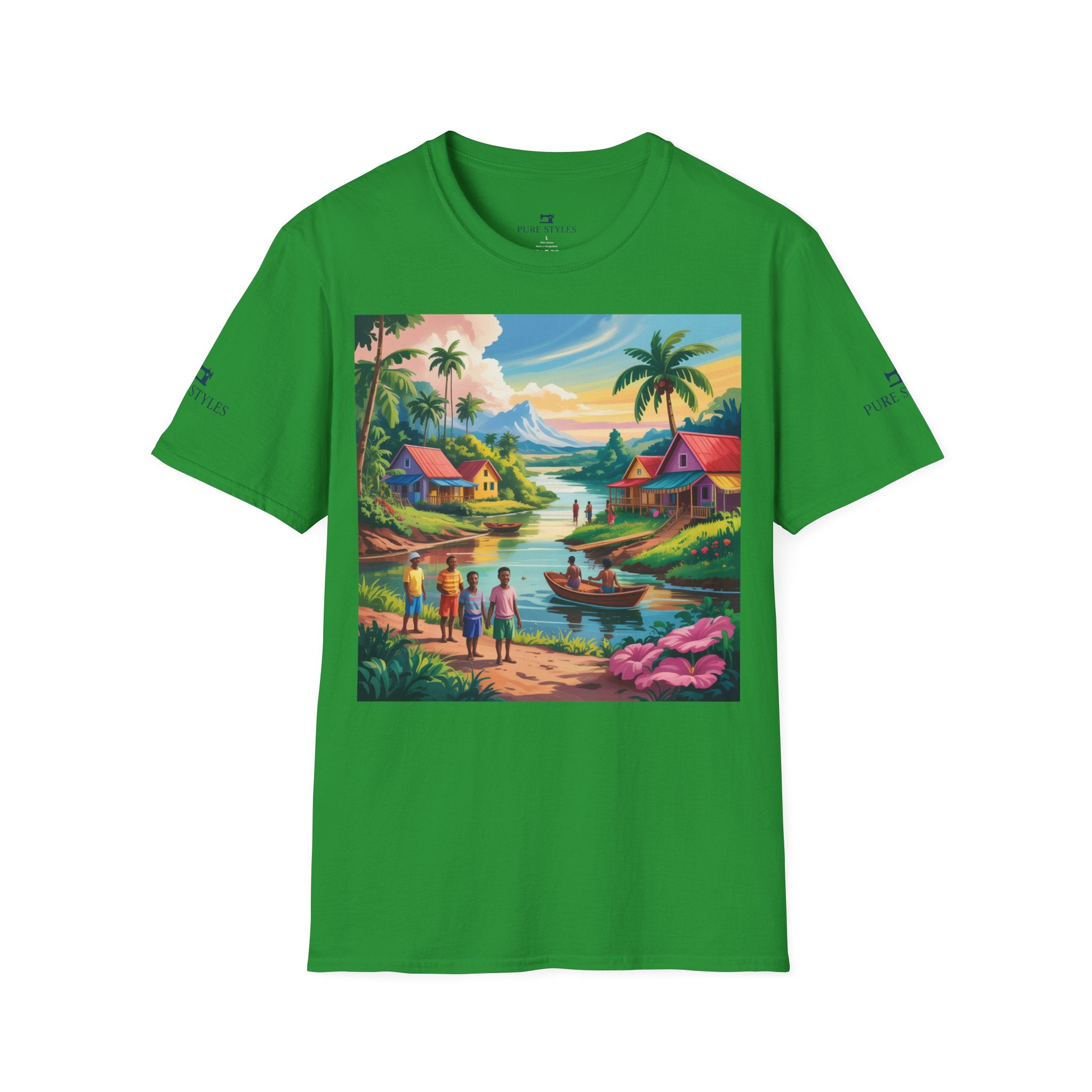 T-Shirt with Vibrant Landscape Design for Nature Lovers, Gift for Birthdays, Summer Trips, Relaxation, Graphic Tee, Pure Styles
