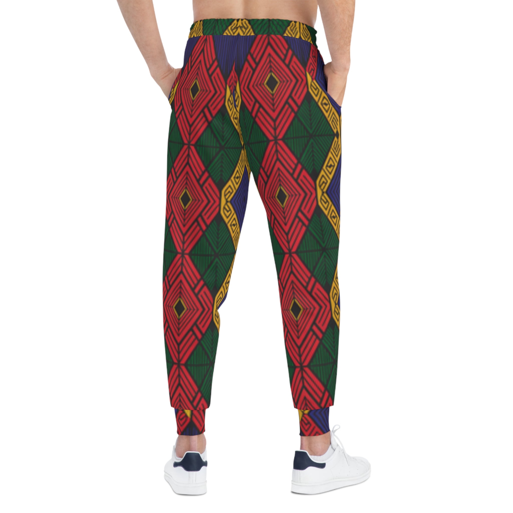 Colorful Geometric Athletic Joggers - Stylish Sportswear for Fitness, Lounging, Gifting, Trendy Wardrobe