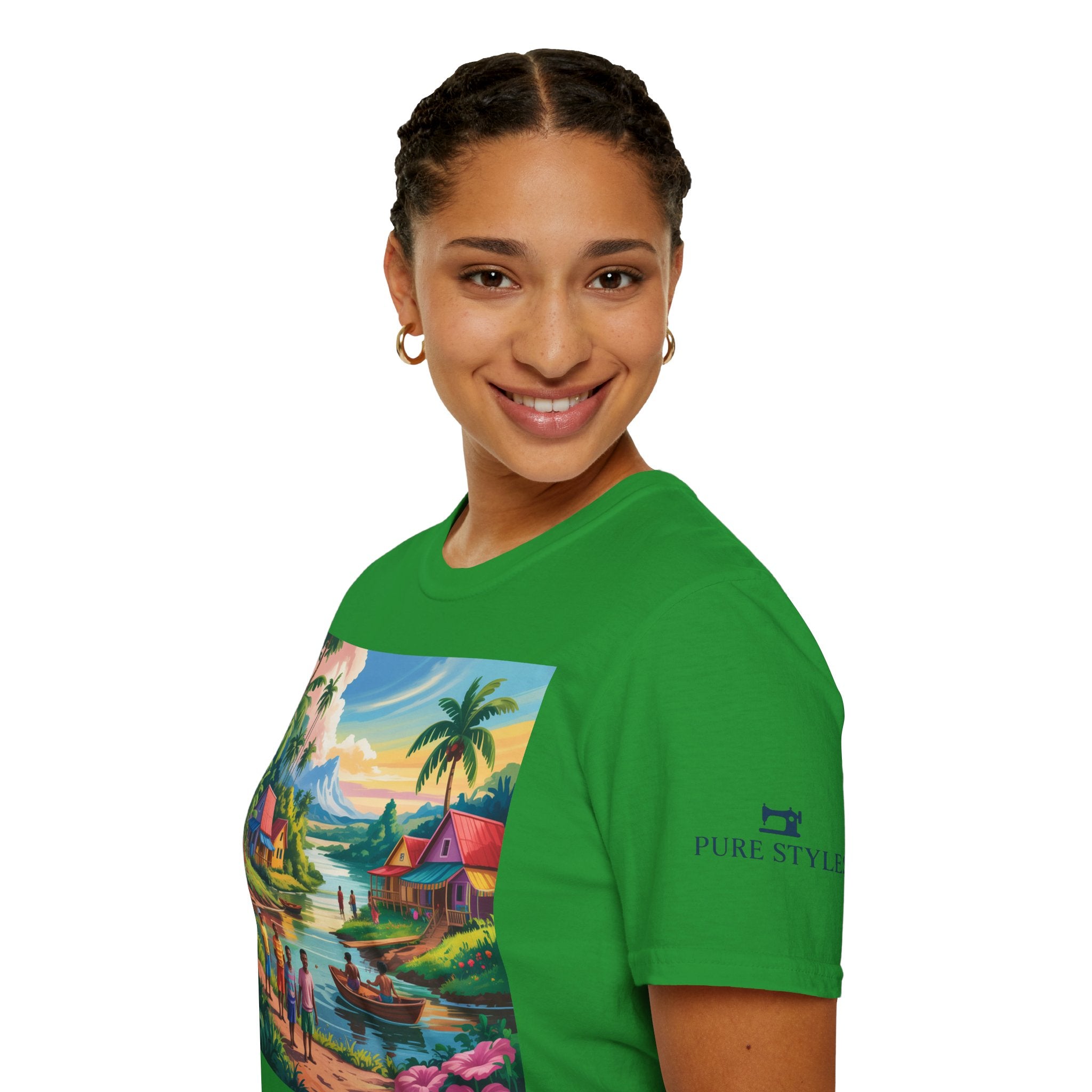 T-Shirt with Vibrant Landscape Design for Nature Lovers, Gift for Birthdays, Summer Trips, Relaxation, Graphic Tee, Pure Styles
