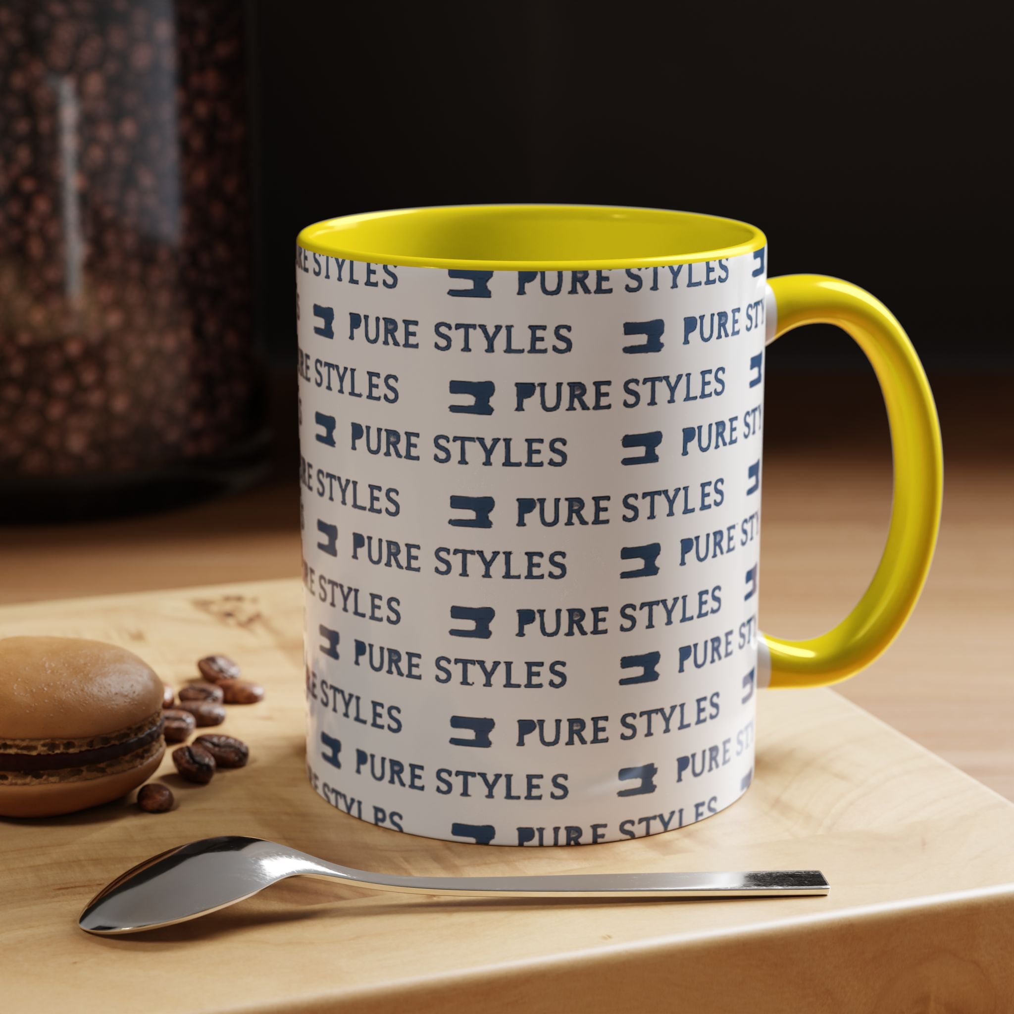 Stylish Accent Coffee Mug for Home or Office, Gift for Coffee Lovers, Modern Ceramic Cup, 11oz & 15oz Sizes