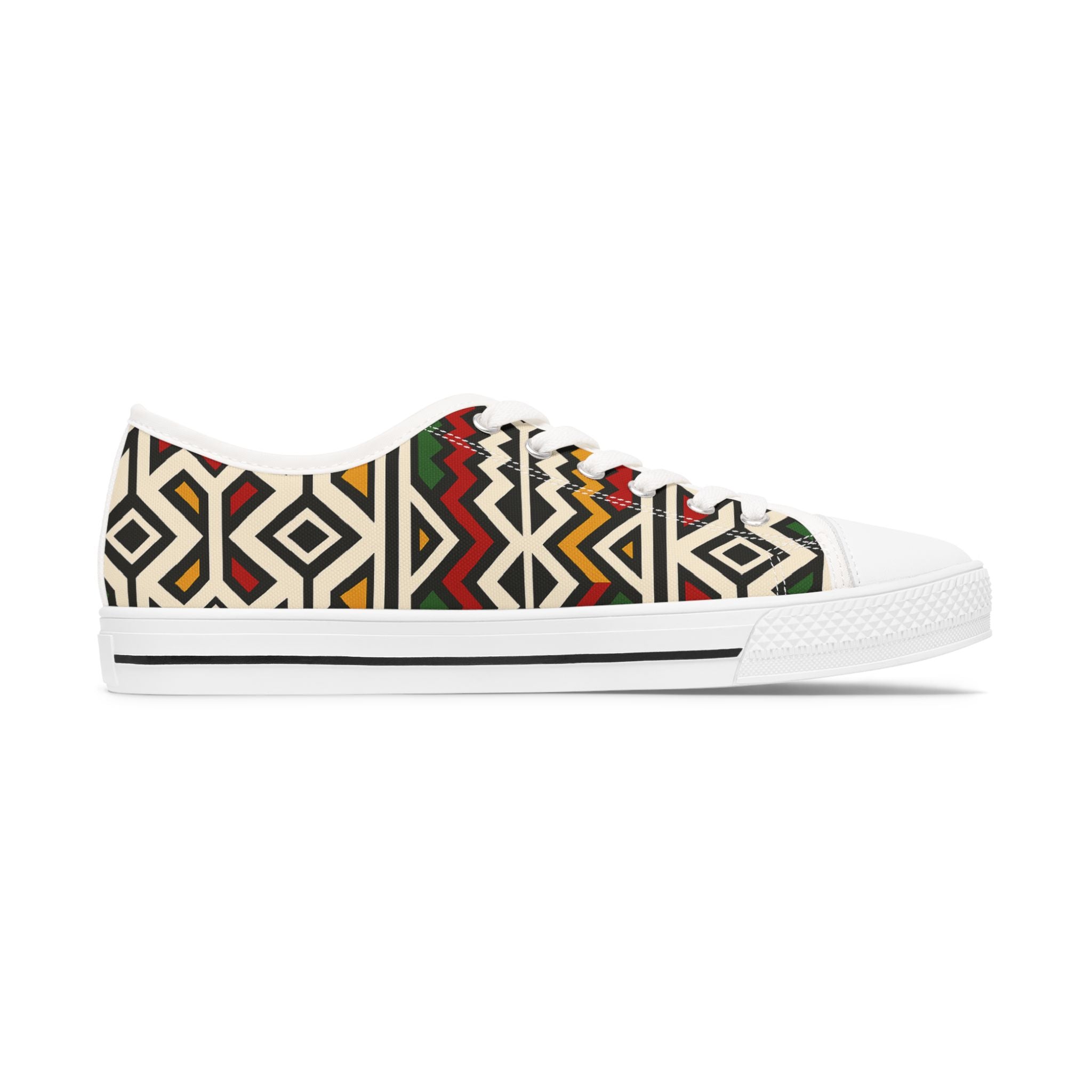 Trendy Women's Low Top Sneakers with Tribal Patterns, Casual Footwear, Everyday Sneakers, Unique Gift, Festival Shoes