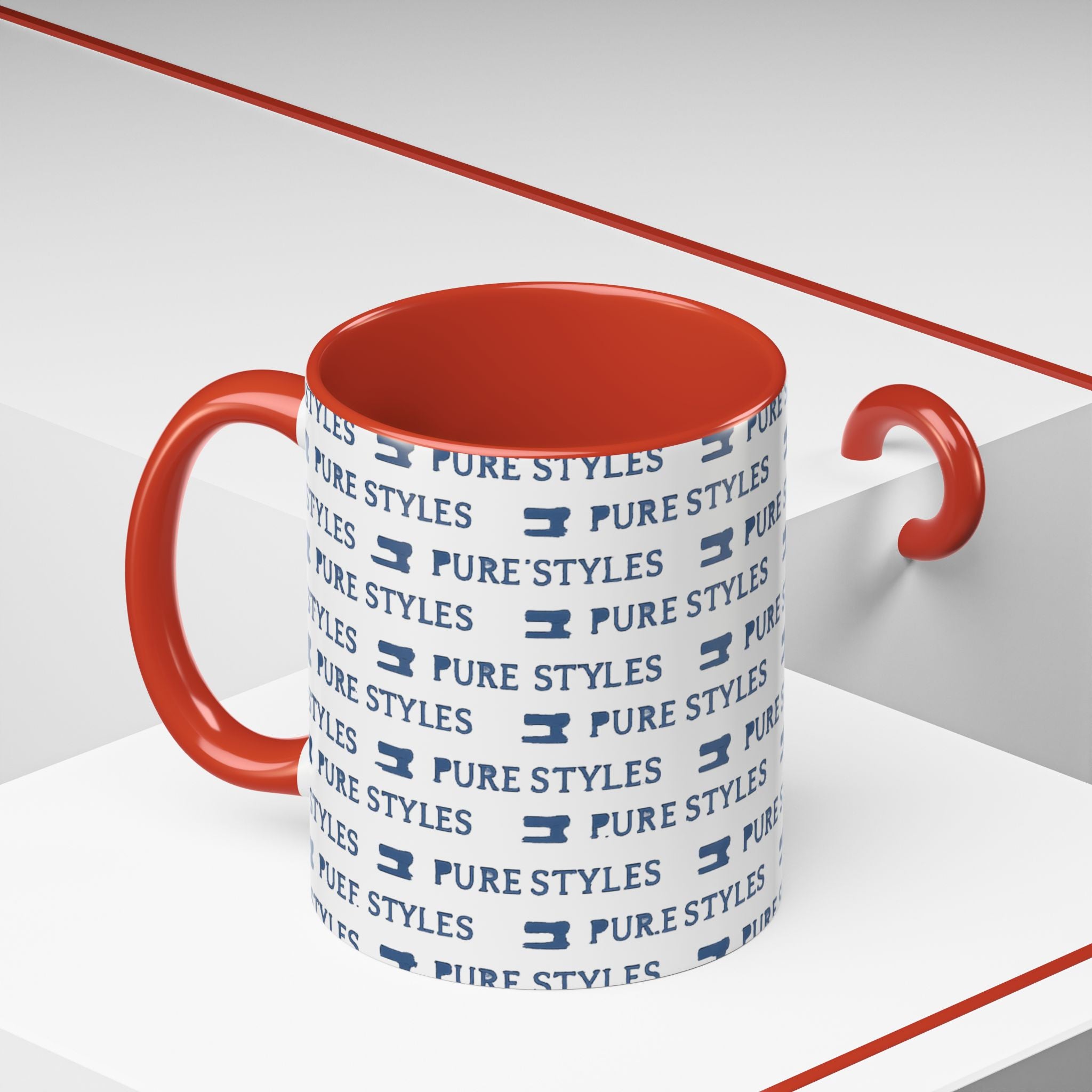 Stylish Accent Coffee Mug for Home or Office, Gift for Coffee Lovers, Modern Ceramic Cup, 11oz & 15oz Sizes