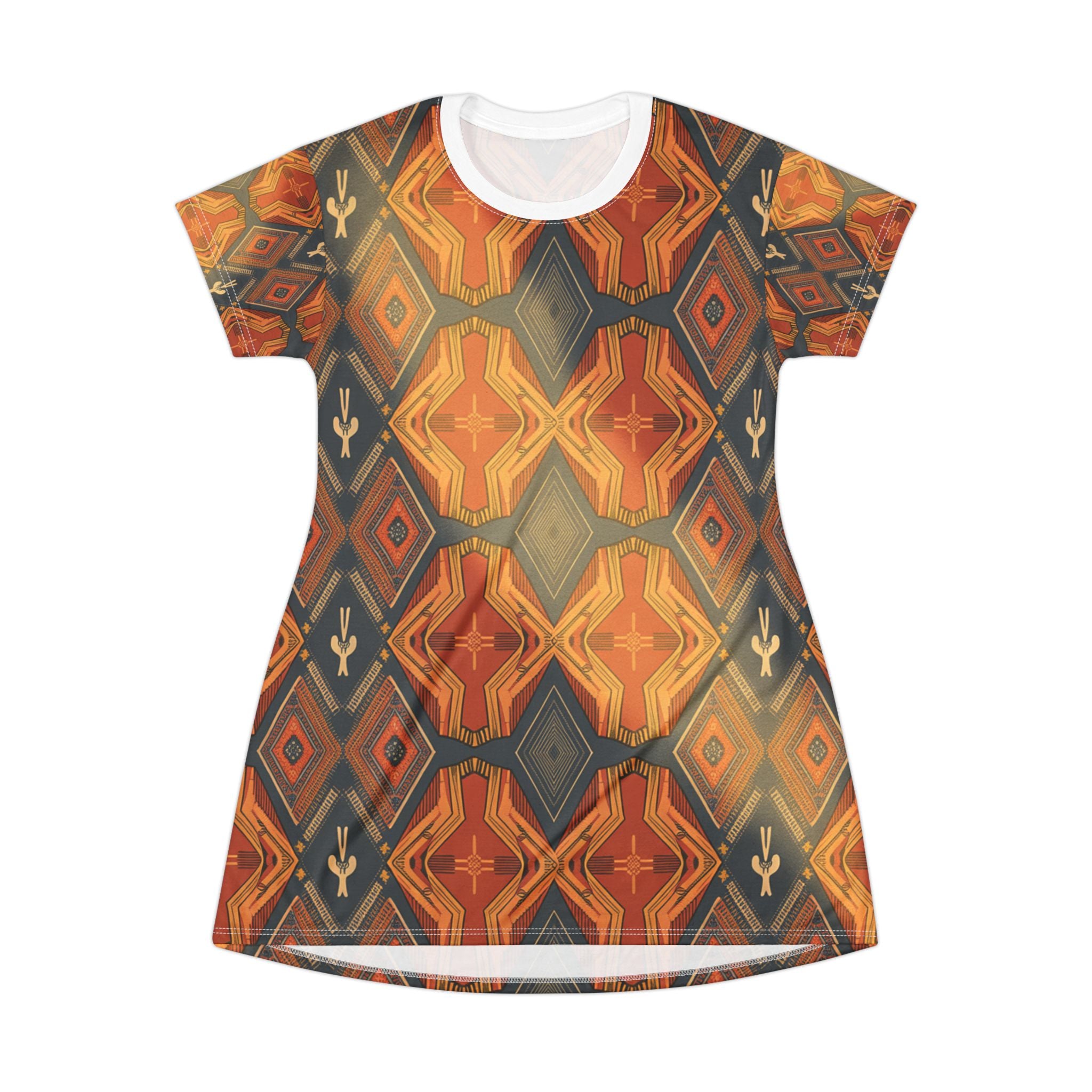 Bohemian Vintage T-Shirt Dress, Stylish Casual Wear, Summer Fashion, Cozy Lounge Dress, Festival Outfit, Gift for Her