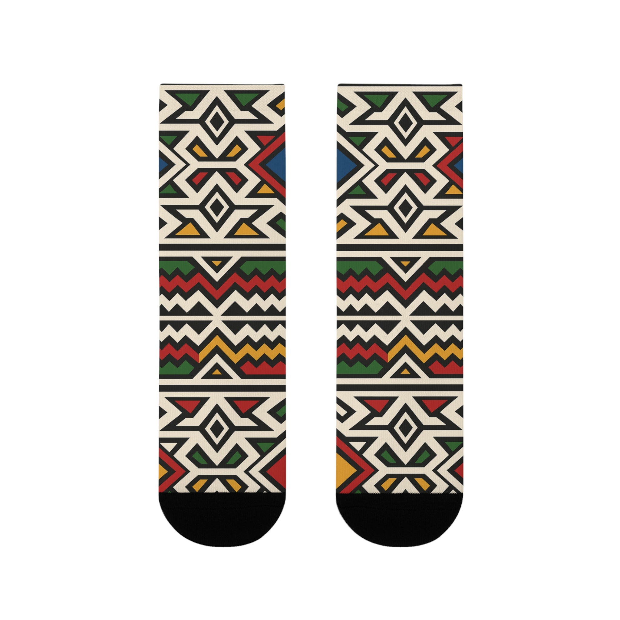 Tribal Sublimation Crew Socks | Colorful Patterned Socks for Men & Women, Gift for Holidays, Casual Wear, Unique Design