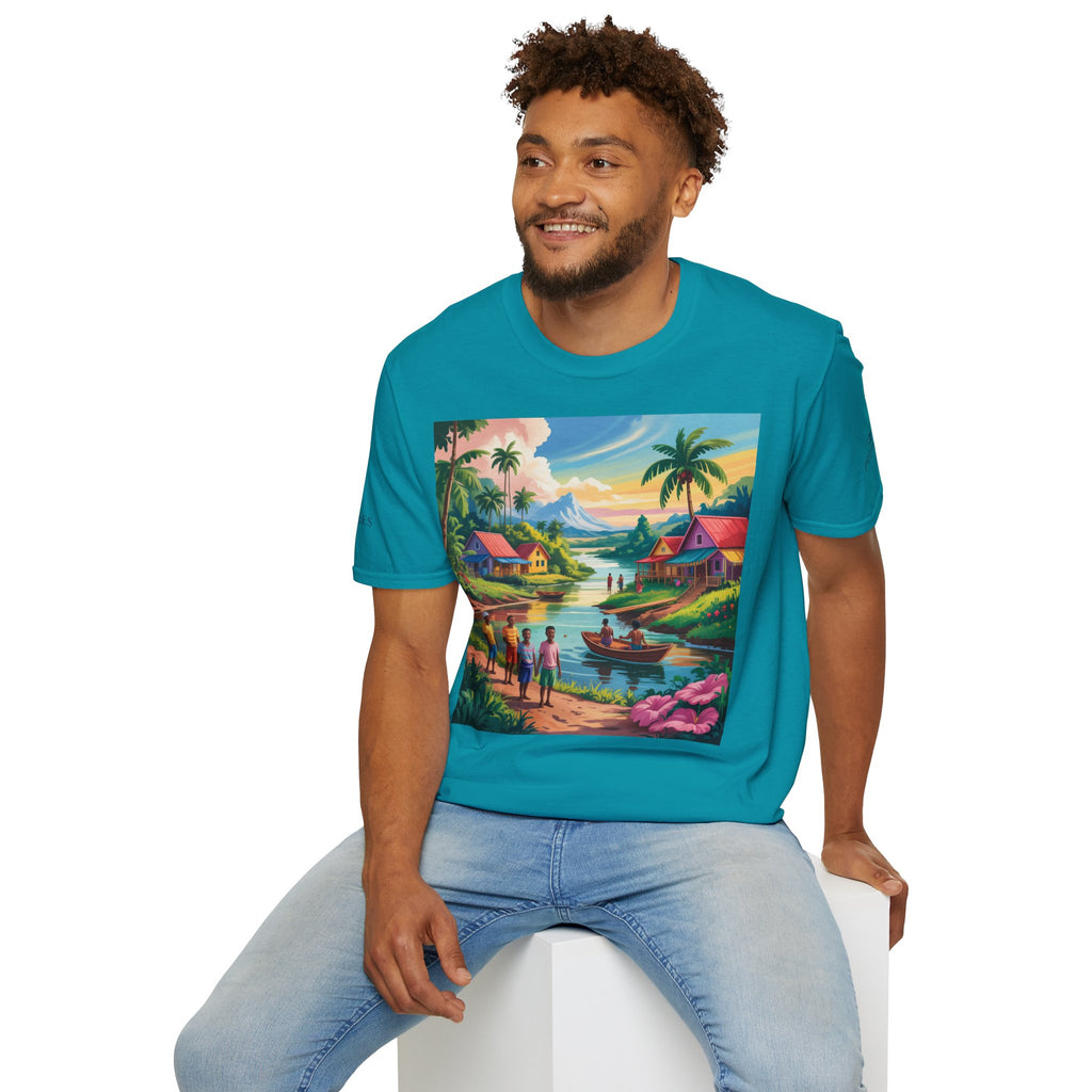T-Shirt with Vibrant Landscape Design for Nature Lovers, Gift for Birthdays, Summer Trips, Relaxation, Graphic Tee, Pure Styles