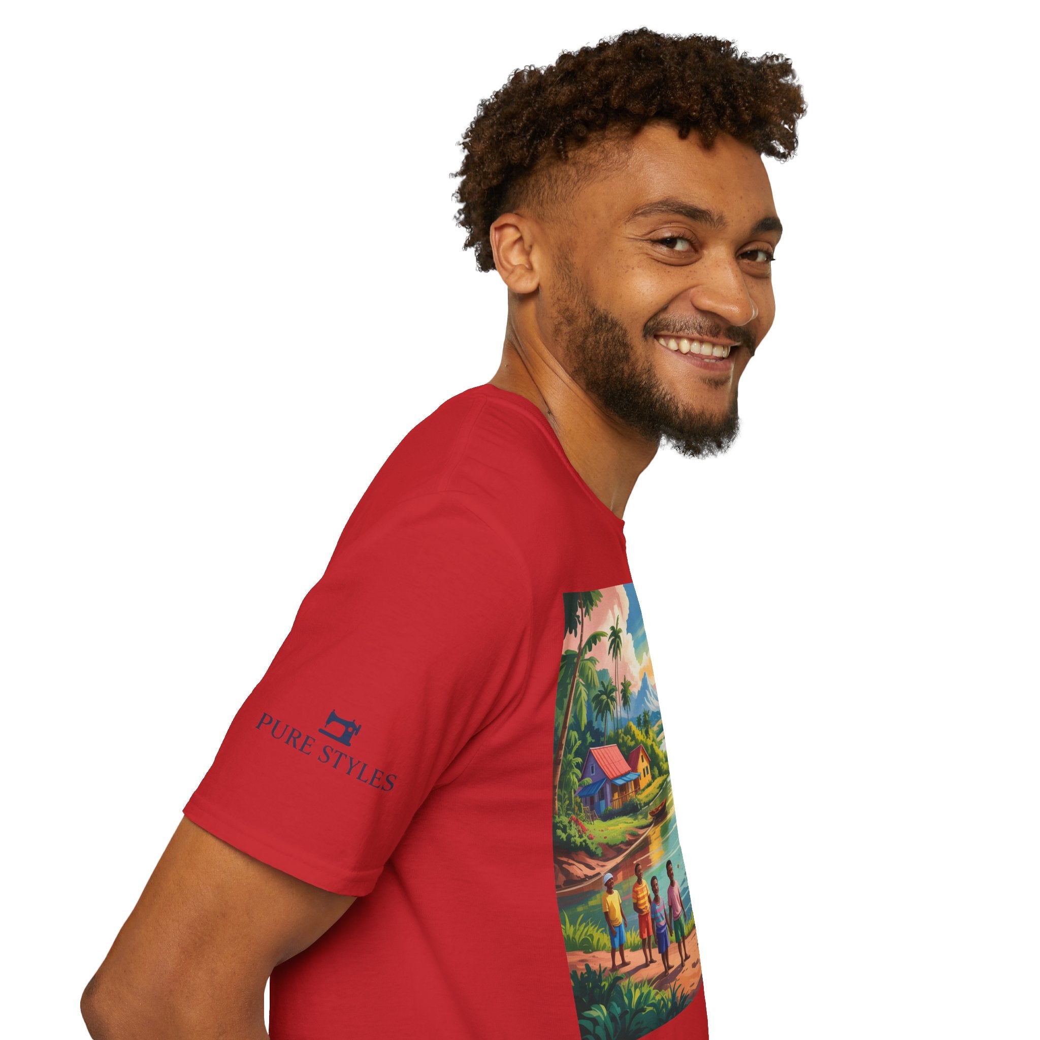 T-Shirt with Vibrant Landscape Design for Nature Lovers, Gift for Birthdays, Summer Trips, Relaxation, Graphic Tee, Pure Styles
