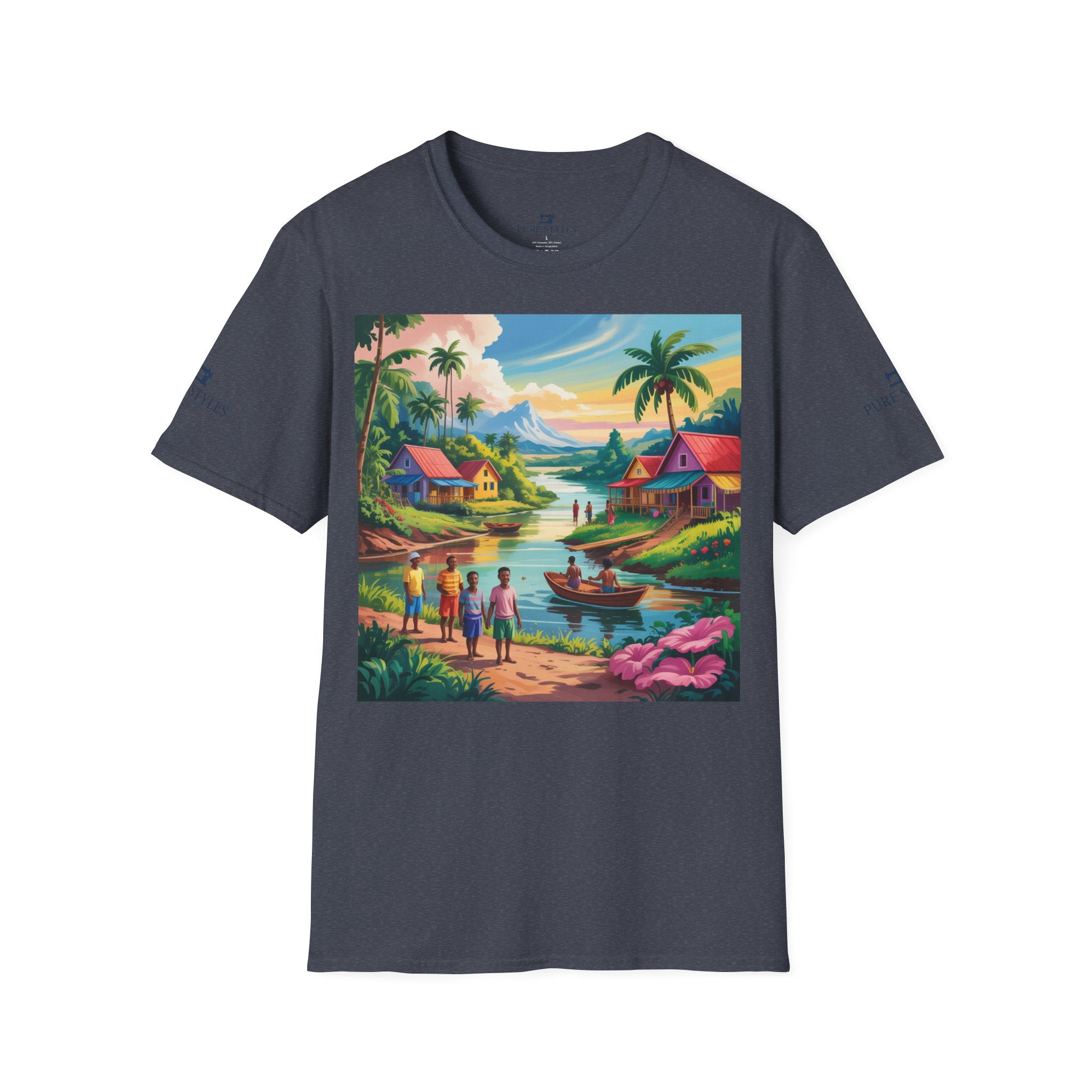 T-Shirt with Vibrant Landscape Design for Nature Lovers, Gift for Birthdays, Summer Trips, Relaxation, Graphic Tee, Pure Styles