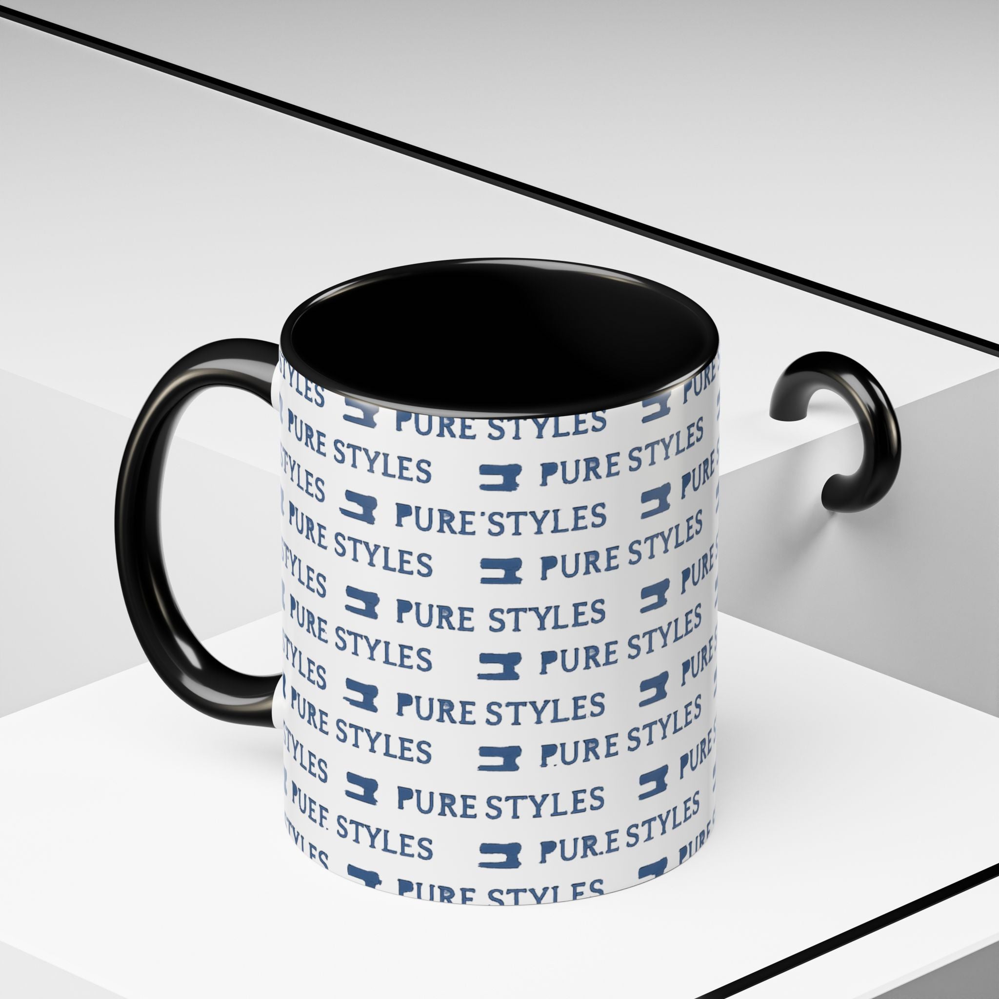 Stylish Accent Coffee Mug for Home or Office, Gift for Coffee Lovers, Modern Ceramic Cup, 11oz & 15oz Sizes