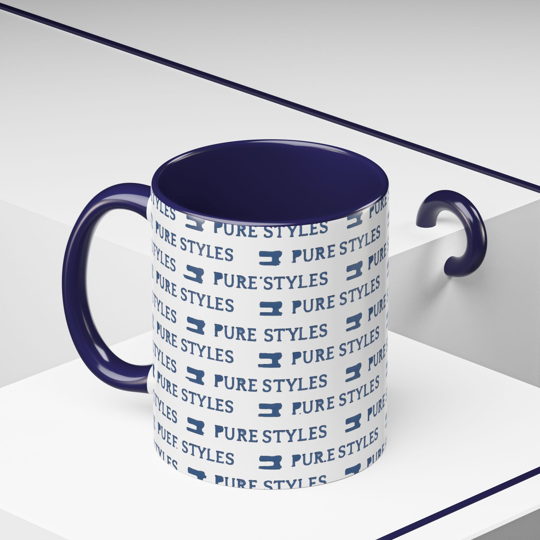 Stylish Accent Coffee Mug for Home or Office, Gift for Coffee Lovers, Modern Ceramic Cup, 11oz & 15oz Sizes