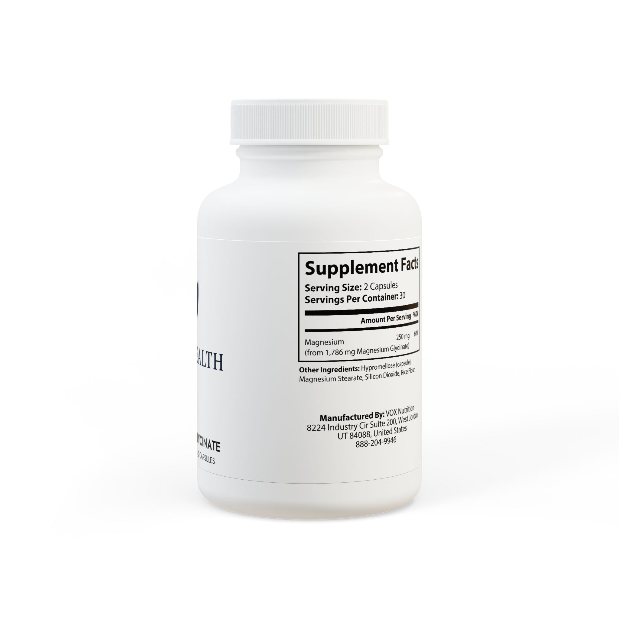 Magnesium Glycinate Supplement (60 Capsules)