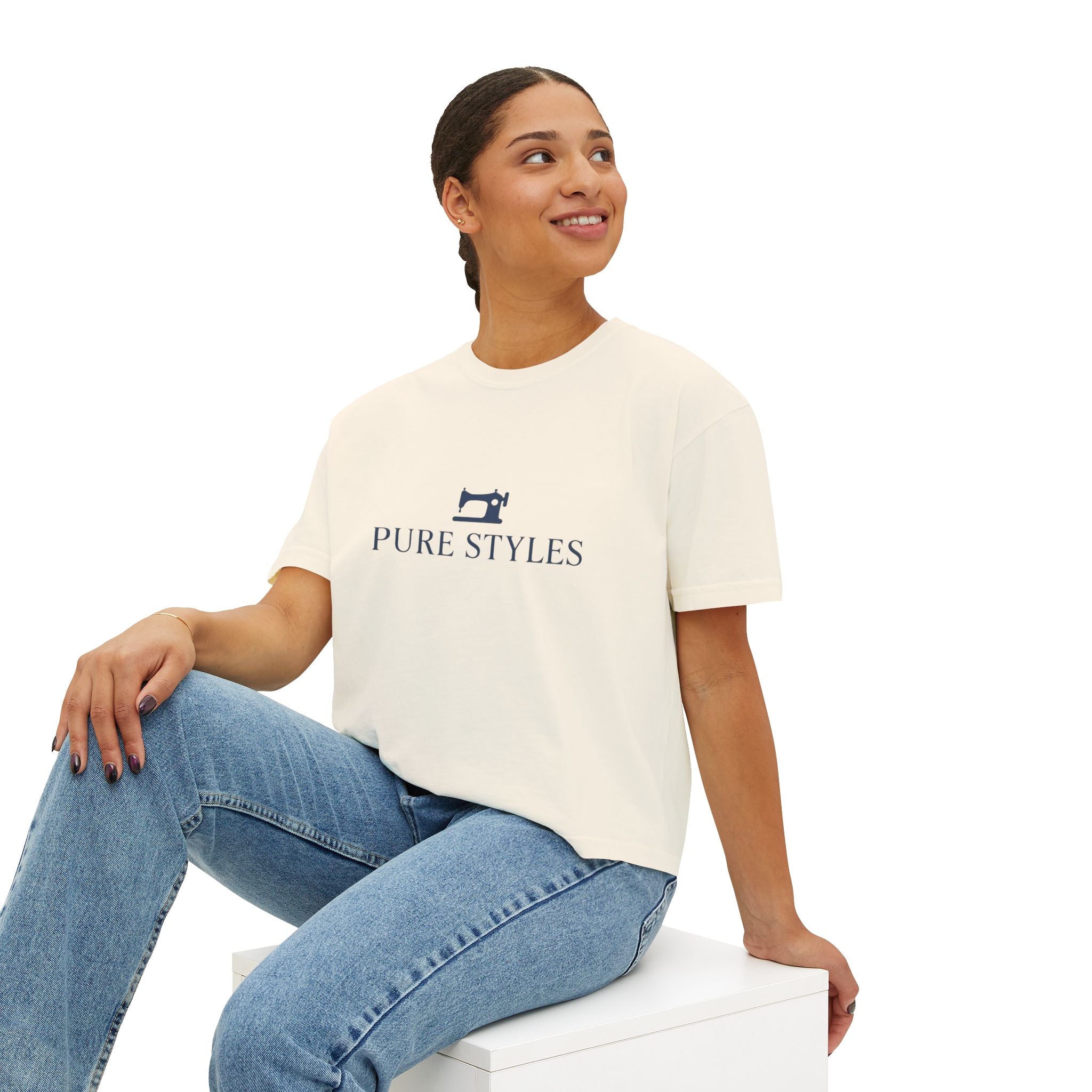 Women's Boxy Tee for Sew Lovers - Casual Style, Gift for Crafters, Sewing Enthusiasts, Festivals, Birthdays