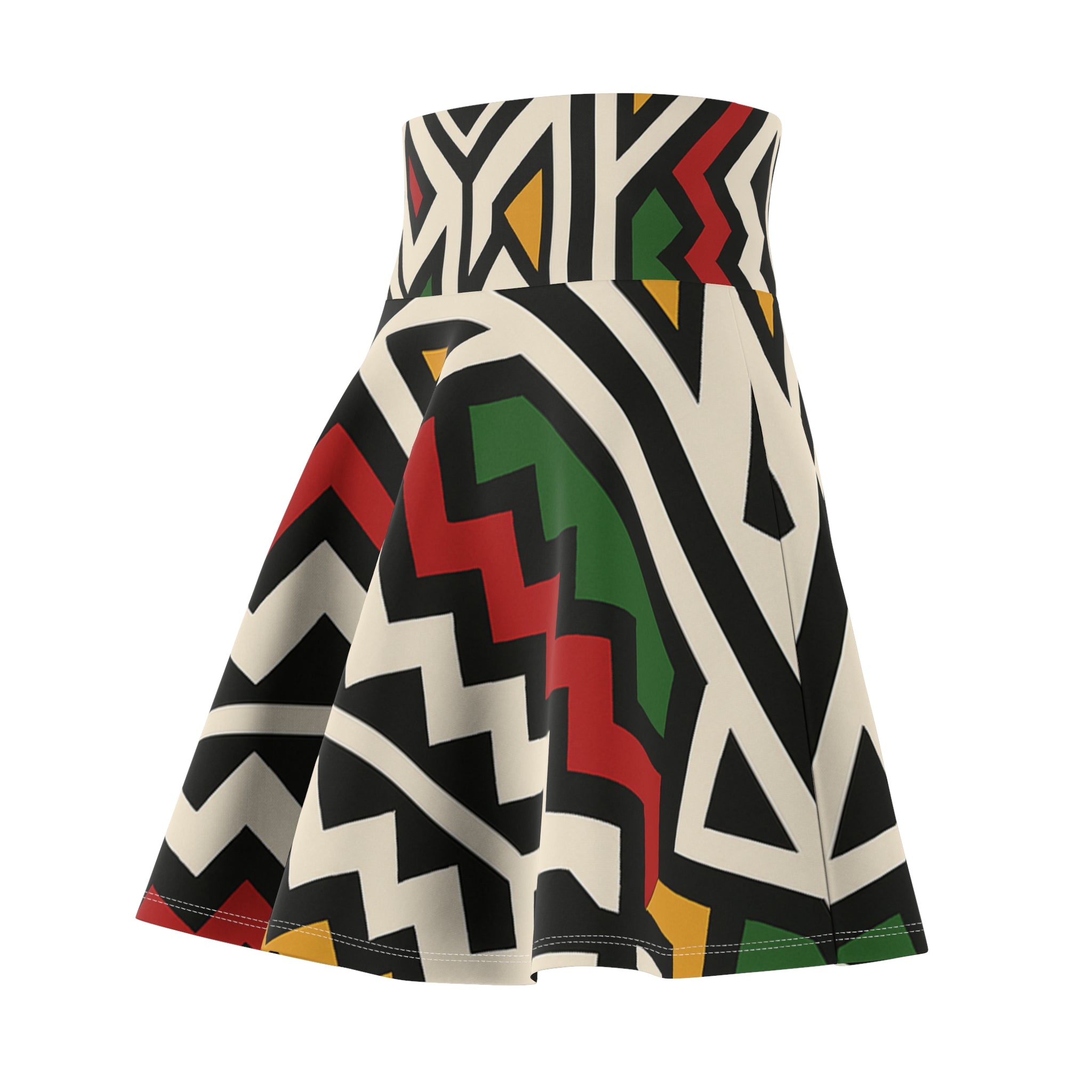 Trendy Women's Skater Skirt with Bold Tribal Print, Casual Outfit, Summer Vibes, Festival Wear, Unique Gift for Her
