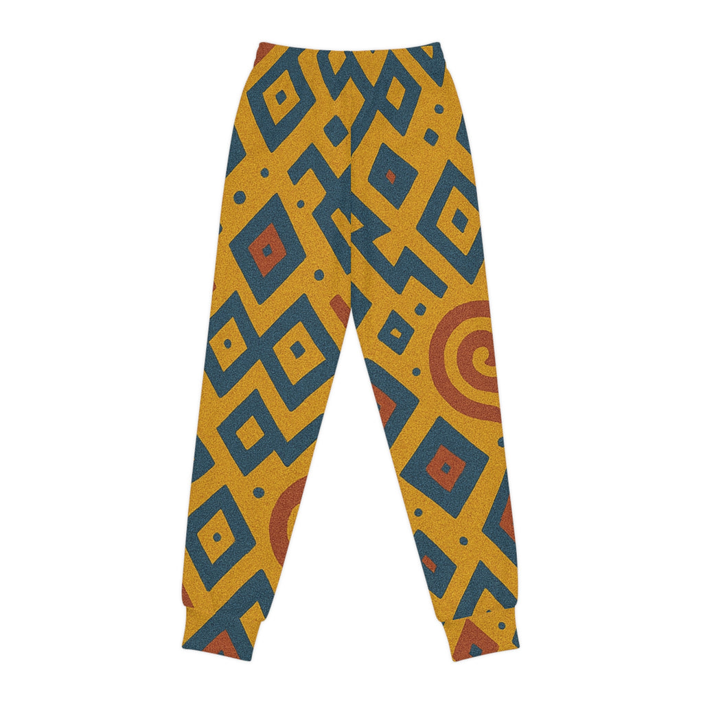 Youth Joggers with Geometric Pattern, Trendy Sweatpants for Kids, Comfortable Lounge Wear, Perfect for Playdates, Easter, Birthdays
