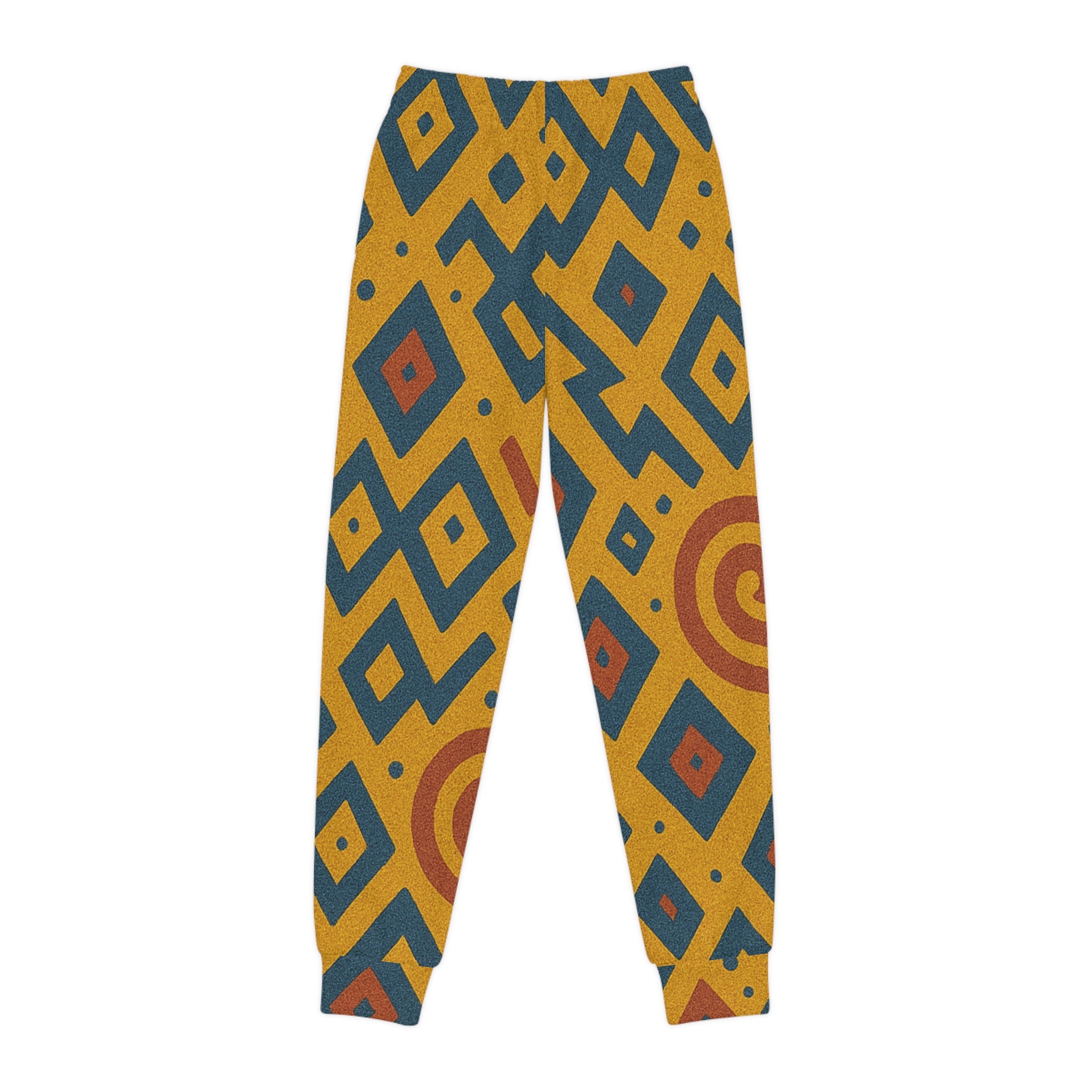 Youth Joggers with Geometric Pattern, Trendy Sweatpants for Kids, Comfortable Lounge Wear, Perfect for Playdates, Easter, Birthdays