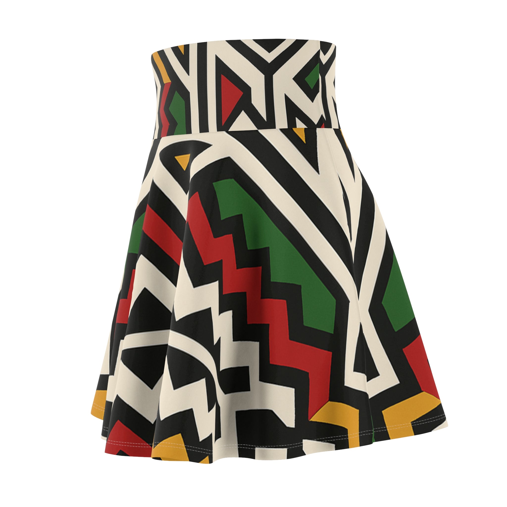 Trendy Women's Skater Skirt with Bold Tribal Print, Casual Outfit, Summer Vibes, Festival Wear, Unique Gift for Her