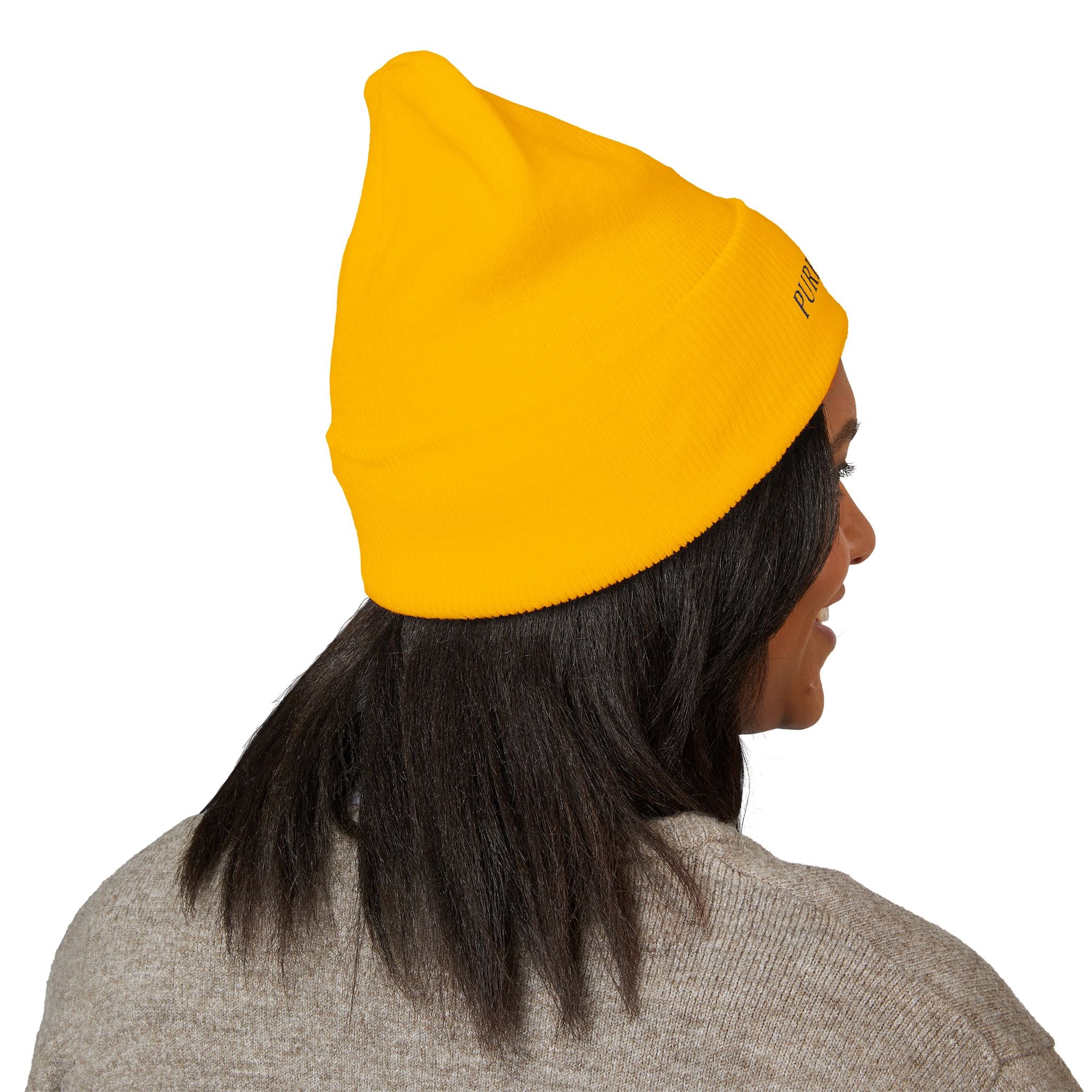 Embroidered Classic Cuffed Beanie, Stylish Winter Hat, Cozy Gifts for Him and Her, Fashionable Knit Headwear, Perfect for Outdoor Activities
