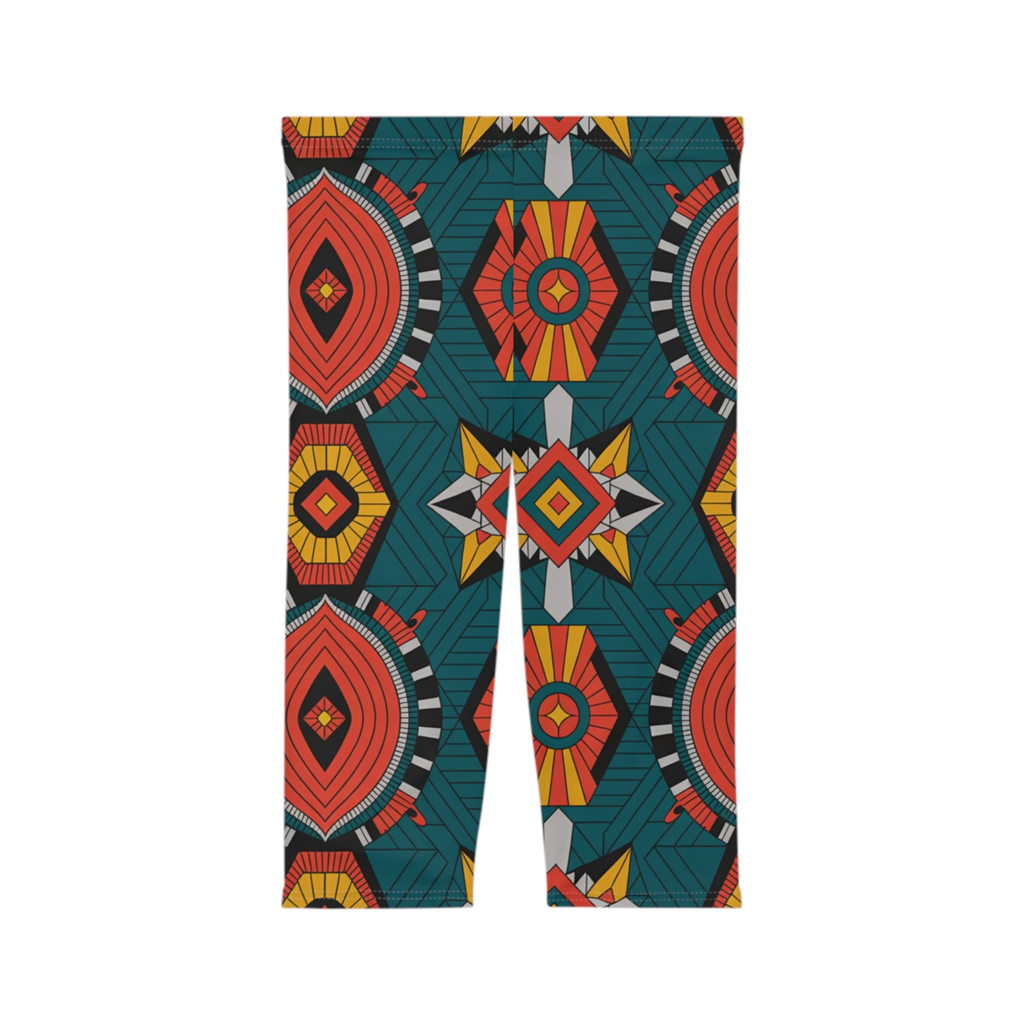 Bohemian Print Capri Leggings for Women, Stylish Yoga Pants, Loungewear, Summer Outfit, Festival Wear