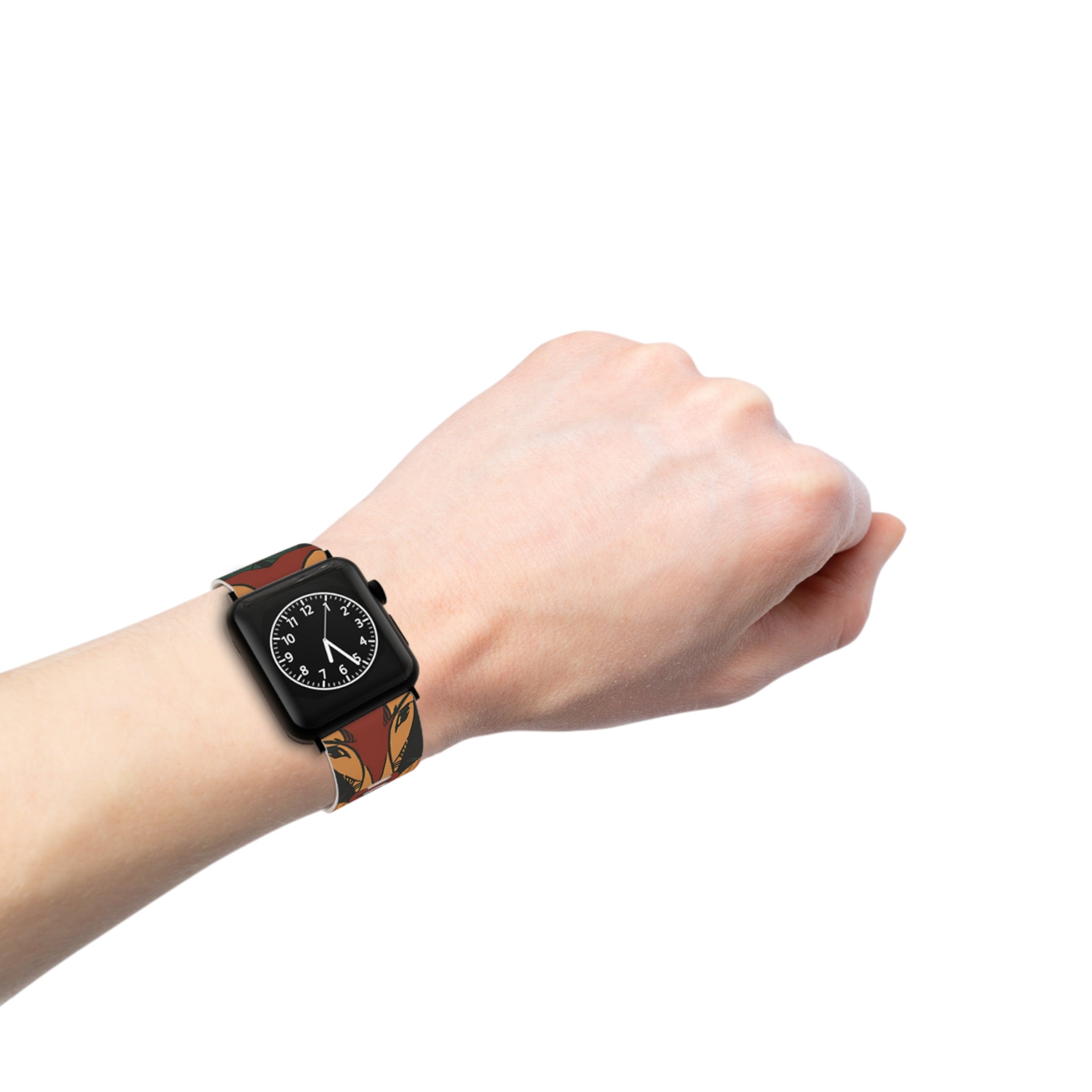 Vibrant Apple Watch Band with Nature-Inspired Design, Bohemian Watch Strap, Colorful Silicone Wristband, Gift for Her, Trendy Accessory
