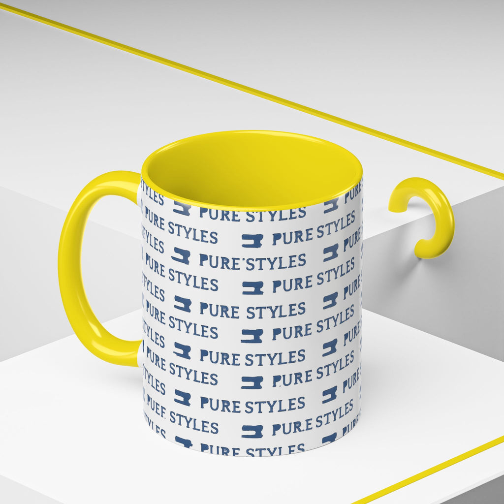 Stylish Accent Coffee Mug for Home or Office, Gift for Coffee Lovers, Modern Ceramic Cup, 11oz & 15oz Sizes