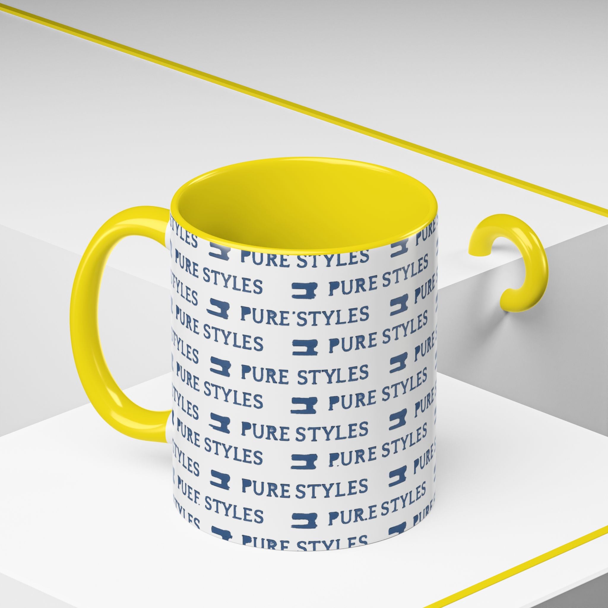 Stylish Accent Coffee Mug for Home or Office, Gift for Coffee Lovers, Modern Ceramic Cup, 11oz & 15oz Sizes